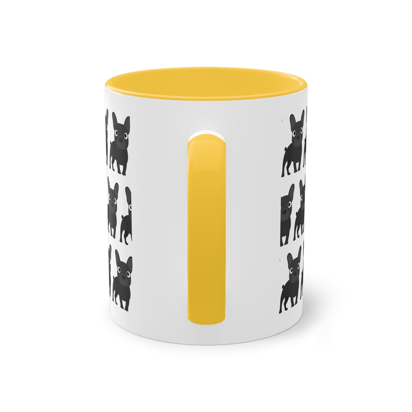 Französische Bulldogge, zweifarbige Kaffeetasse, 0,33 l