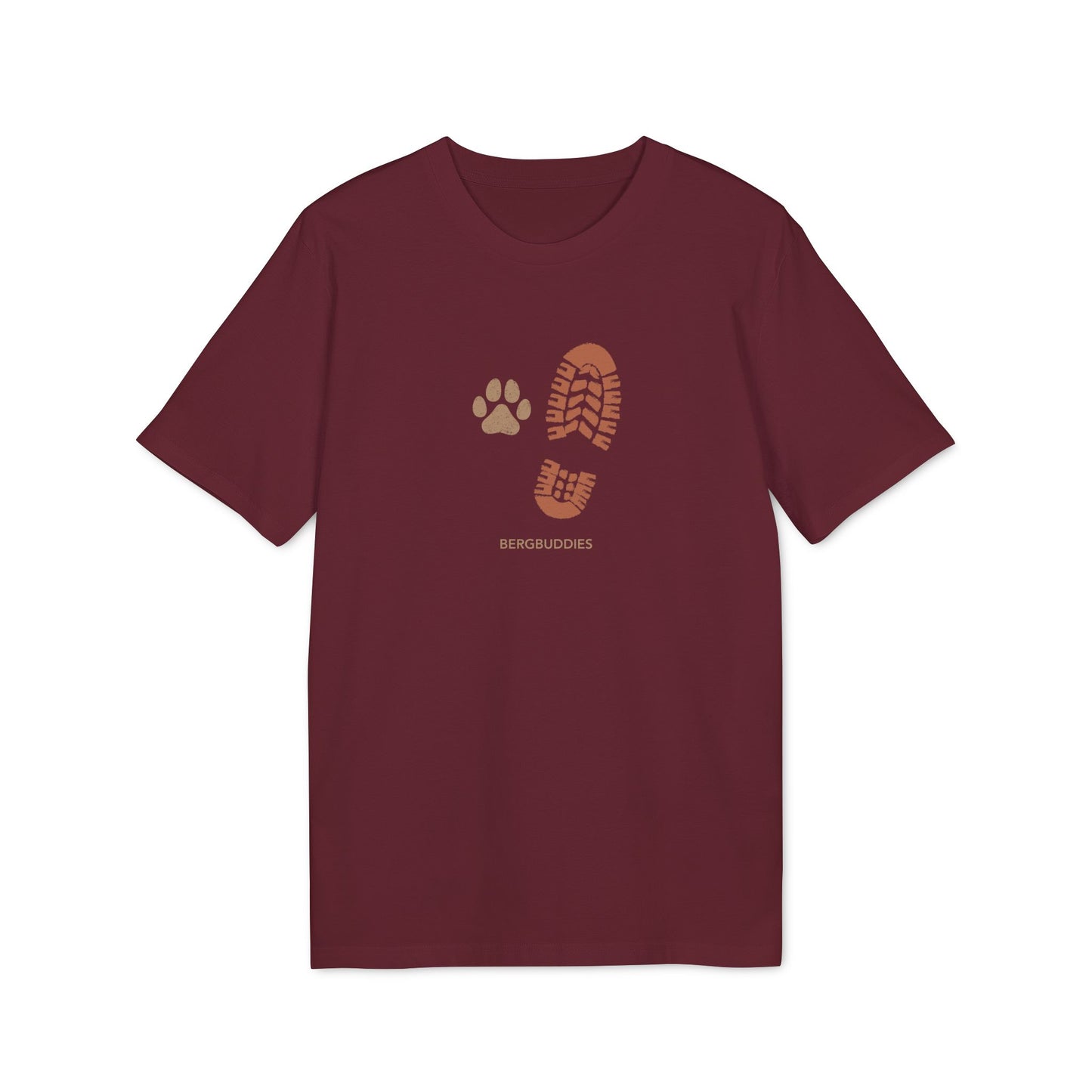 Wander-T-Shirt mit Pfoten- und Stiefelabdruck