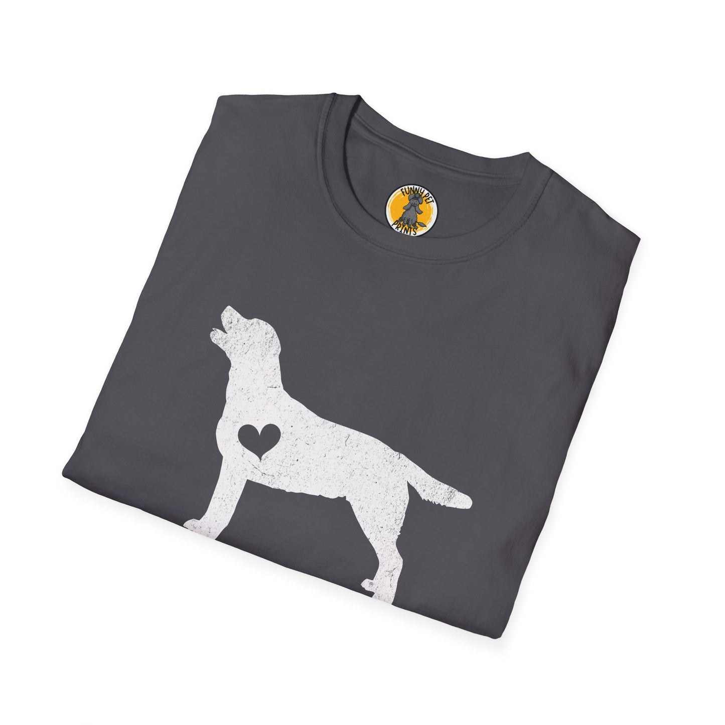 Labrador mit Herz, T-Shirt für Labradorliebhaber, Unisex Softstyle T-Shirt