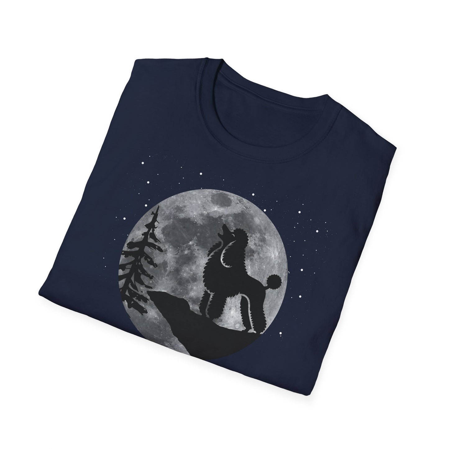 Pudel Vollmond T-Shirt, Unisex Softstyle T-Shirt