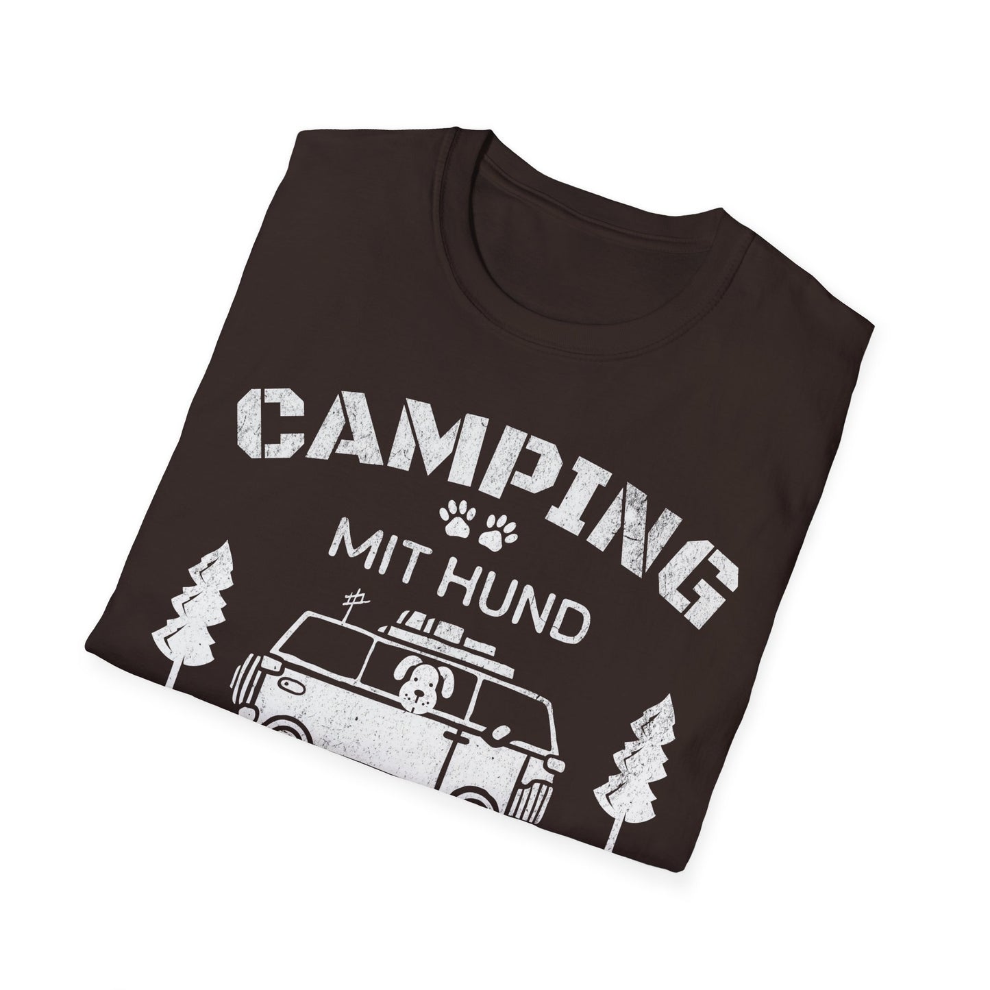 Lustiges T-Shirt für Camper und Hundeliebhaber, Das Rudel macht Urlaub, Unisex Softstyle T-Shirt