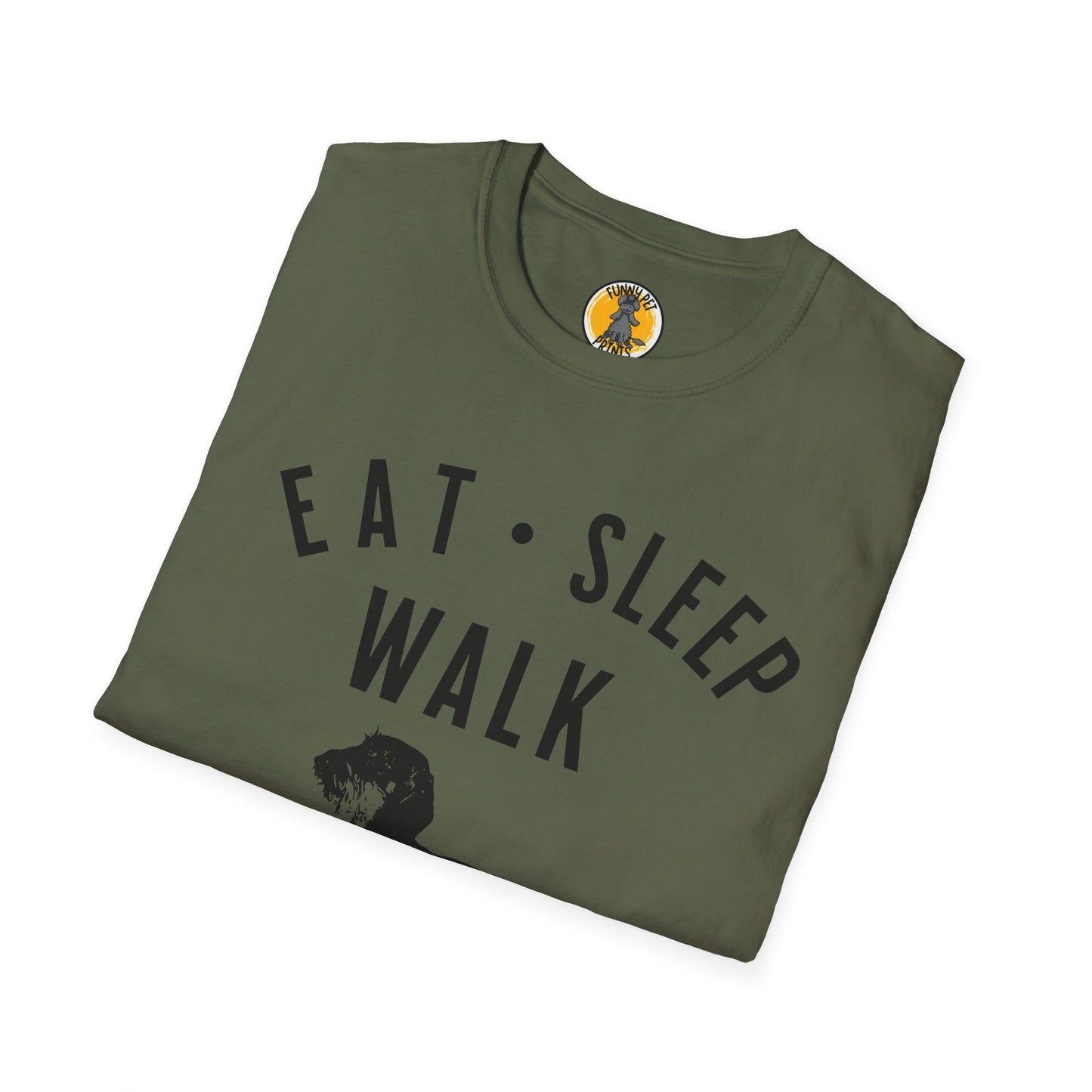 Eat, sleep, walk Dackel, Lustiges T-Shirt für Dackelliebhaber, Unisex Softstyle Shirt