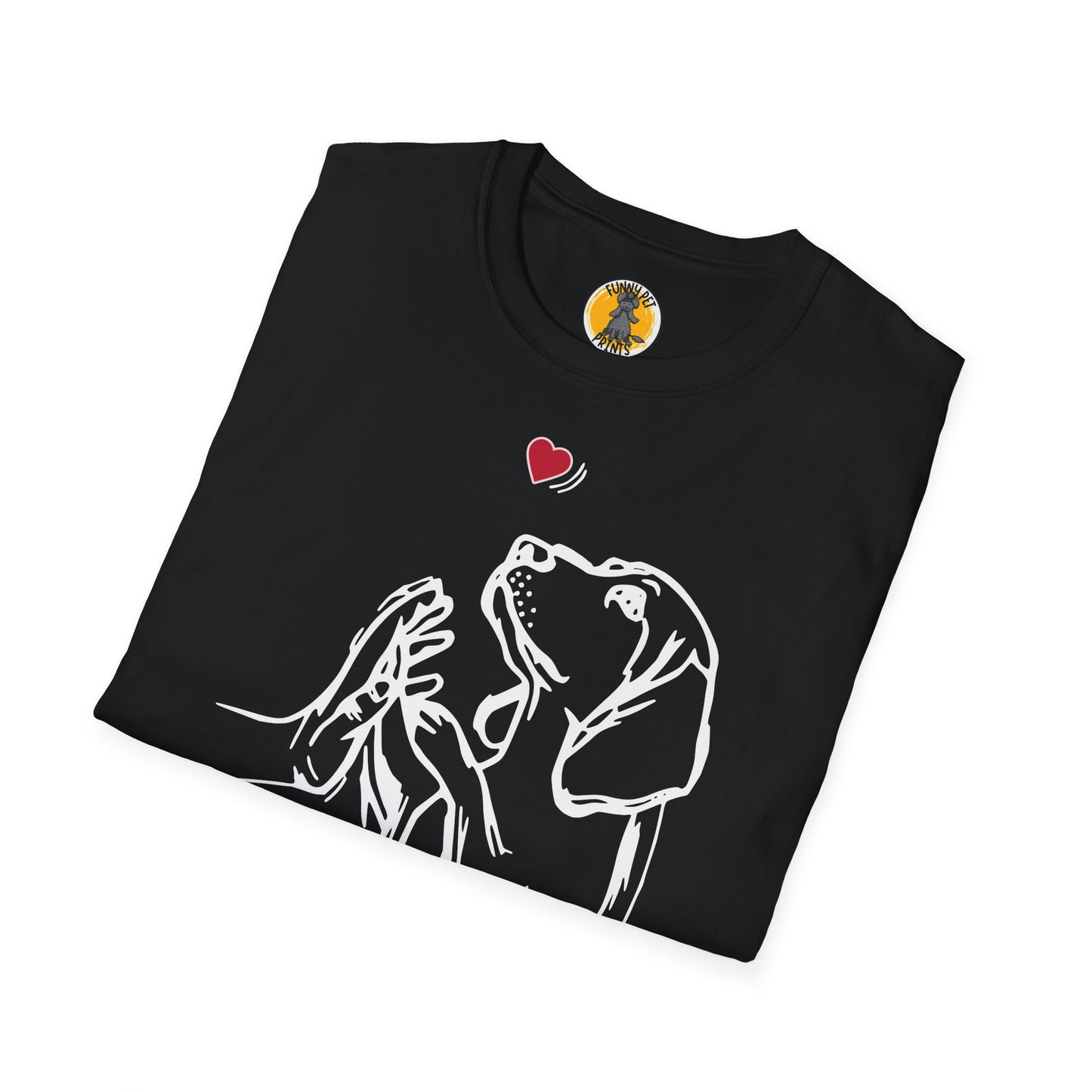 Hund legt Pfote in die Hand, T-Shirt für Hundeliebhaber, Unisex Softstyle T-Shirt