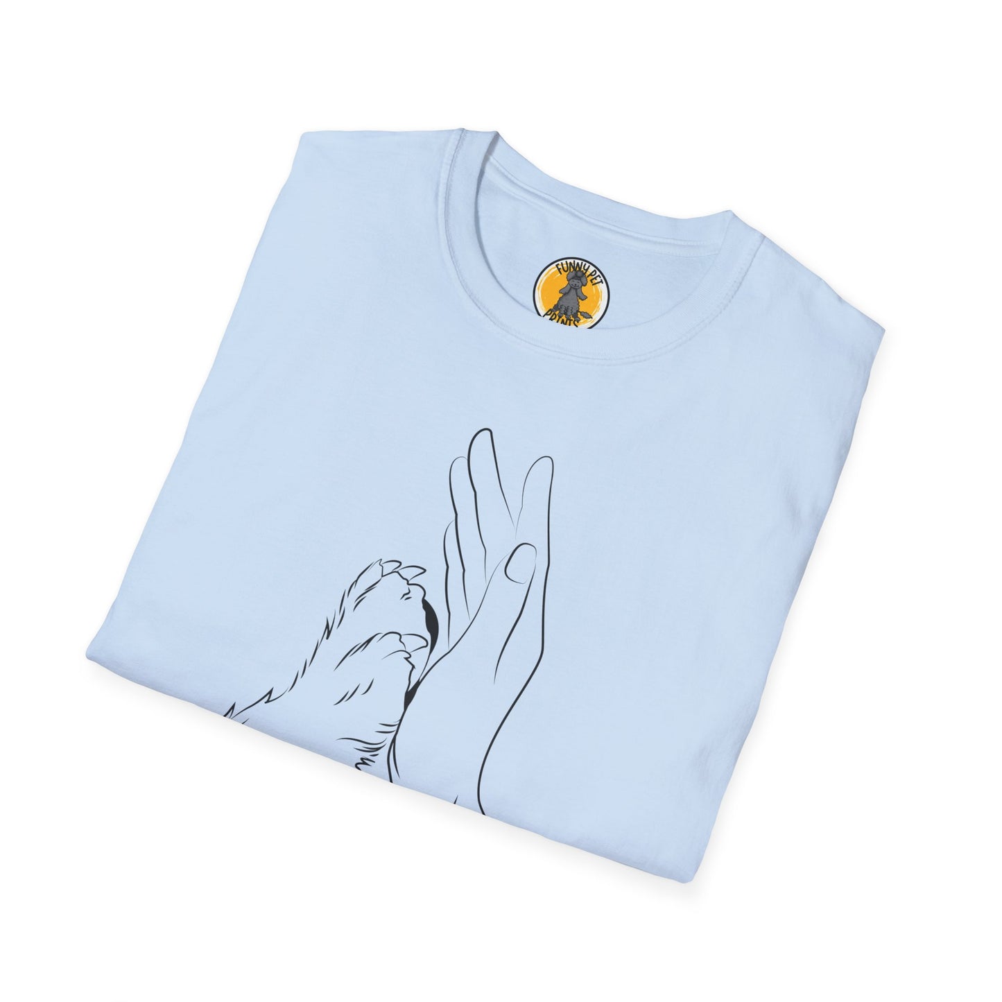 Pfote und Hand, T-Shirt für Hundeliebhaber, Unisex Softstyle T-Shirt