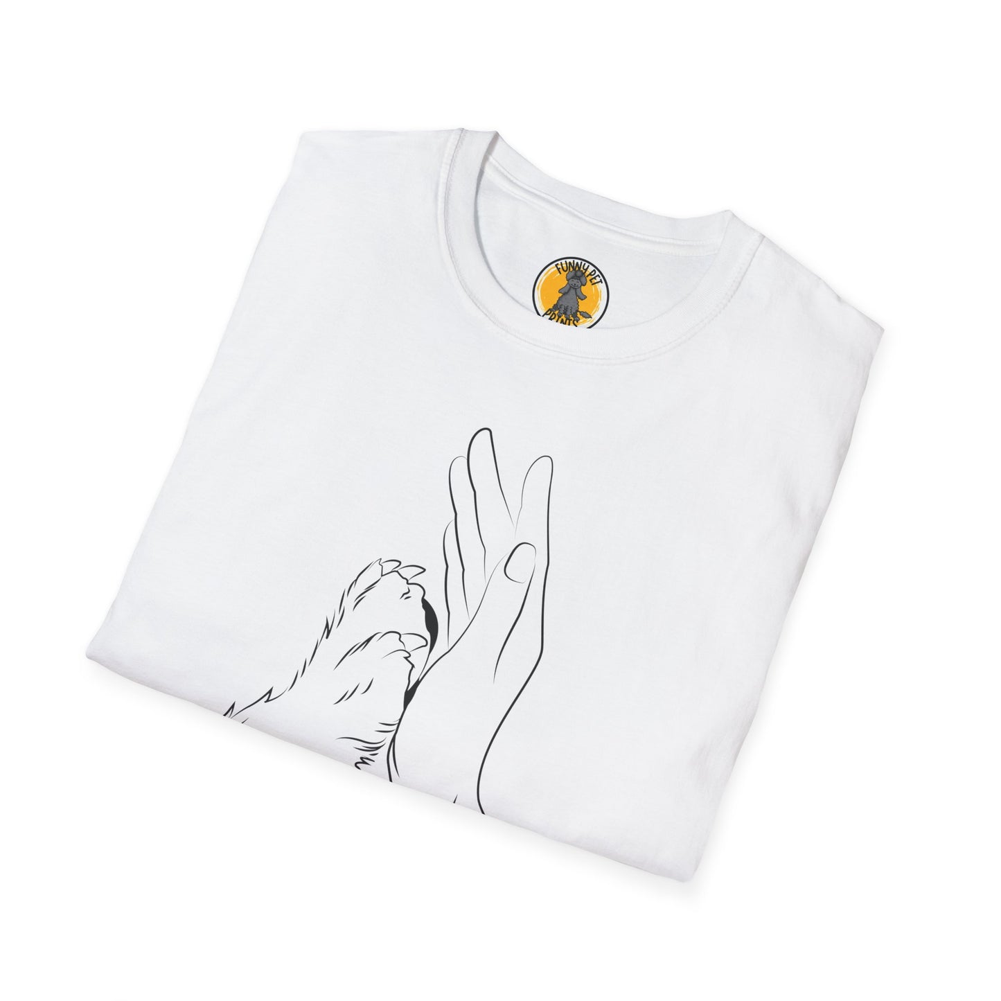Pfote und Hand, T-Shirt für Hundeliebhaber, Unisex Softstyle T-Shirt