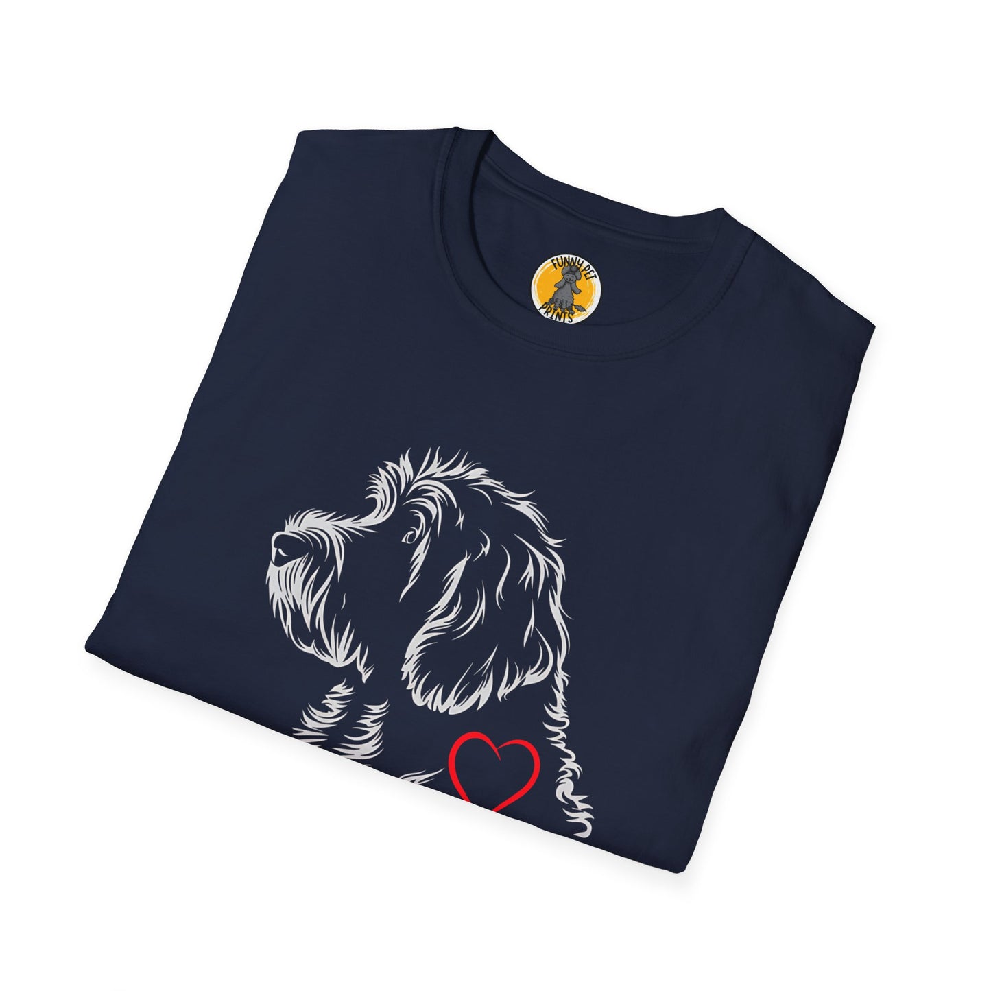 Golden Doodle mit Herz, T-Shirt für Golden Doodle Liebhaber, Unisex Softstyle T-Shirt