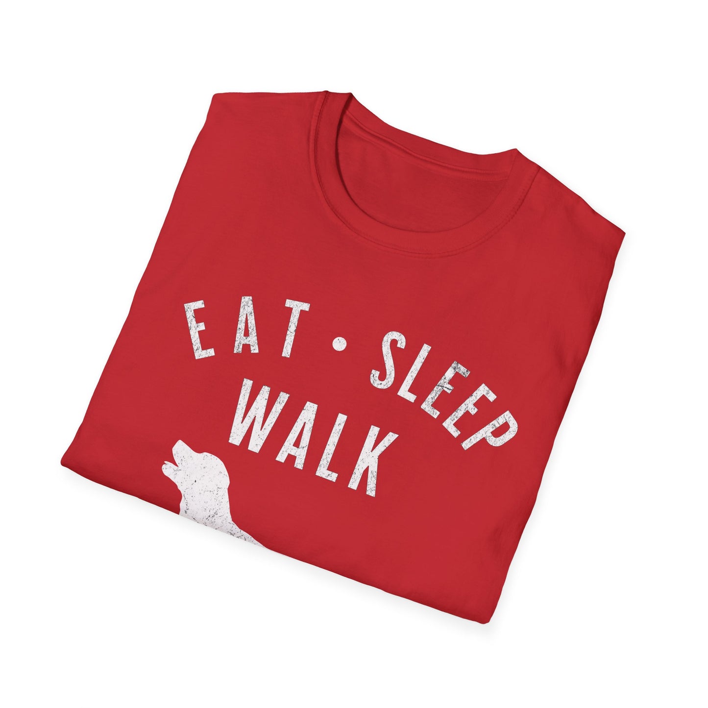 Eat, Sleep, Walk, Labrador, lustiges T-Shirt für Labradorliebhaber, Unisex Softstyle T-Shirt