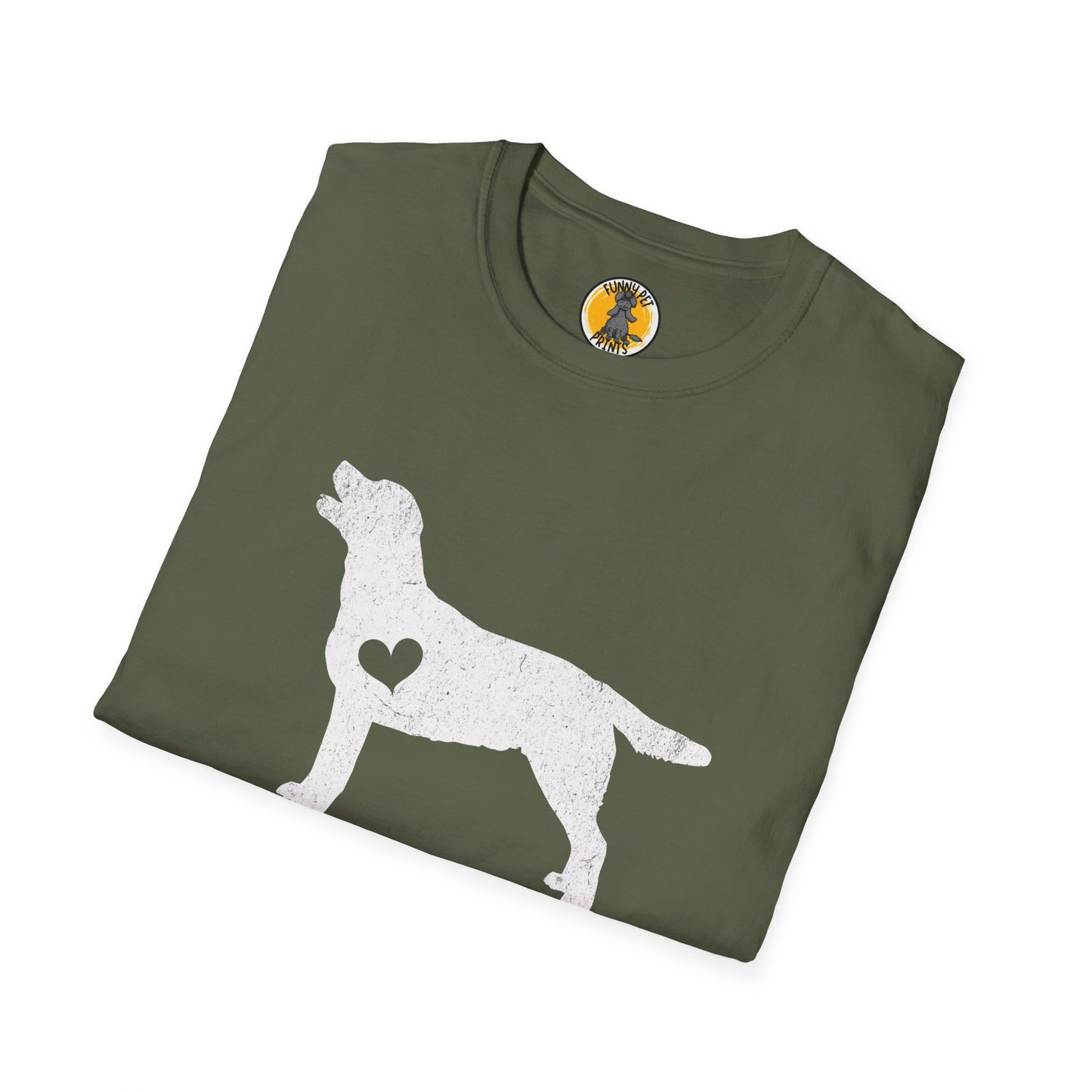 Labrador mit Herz, T-Shirt für Labradorliebhaber, Unisex Softstyle T-Shirt