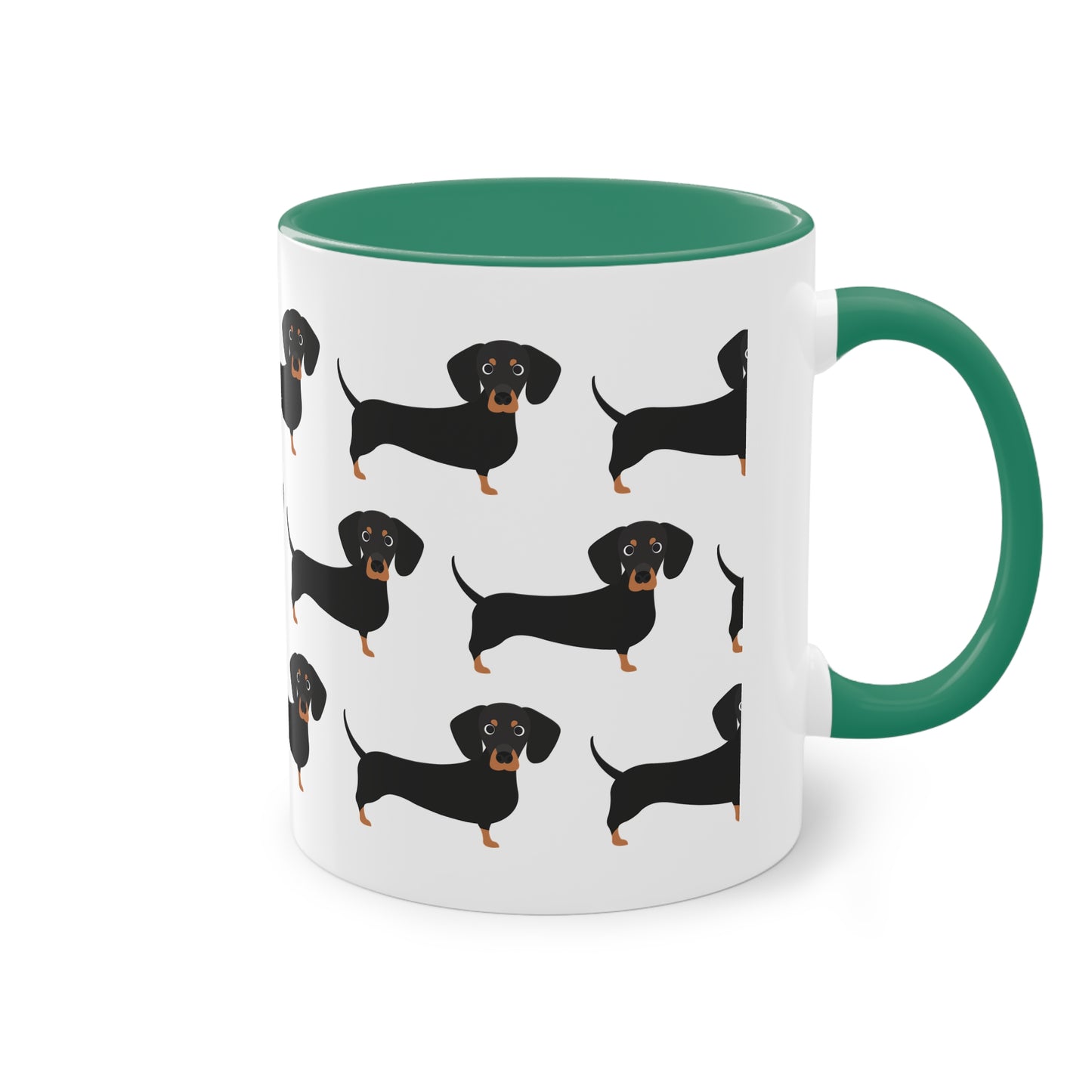 Dackel Tasse, zweifarbige Kaffeetasse, 0,33 l