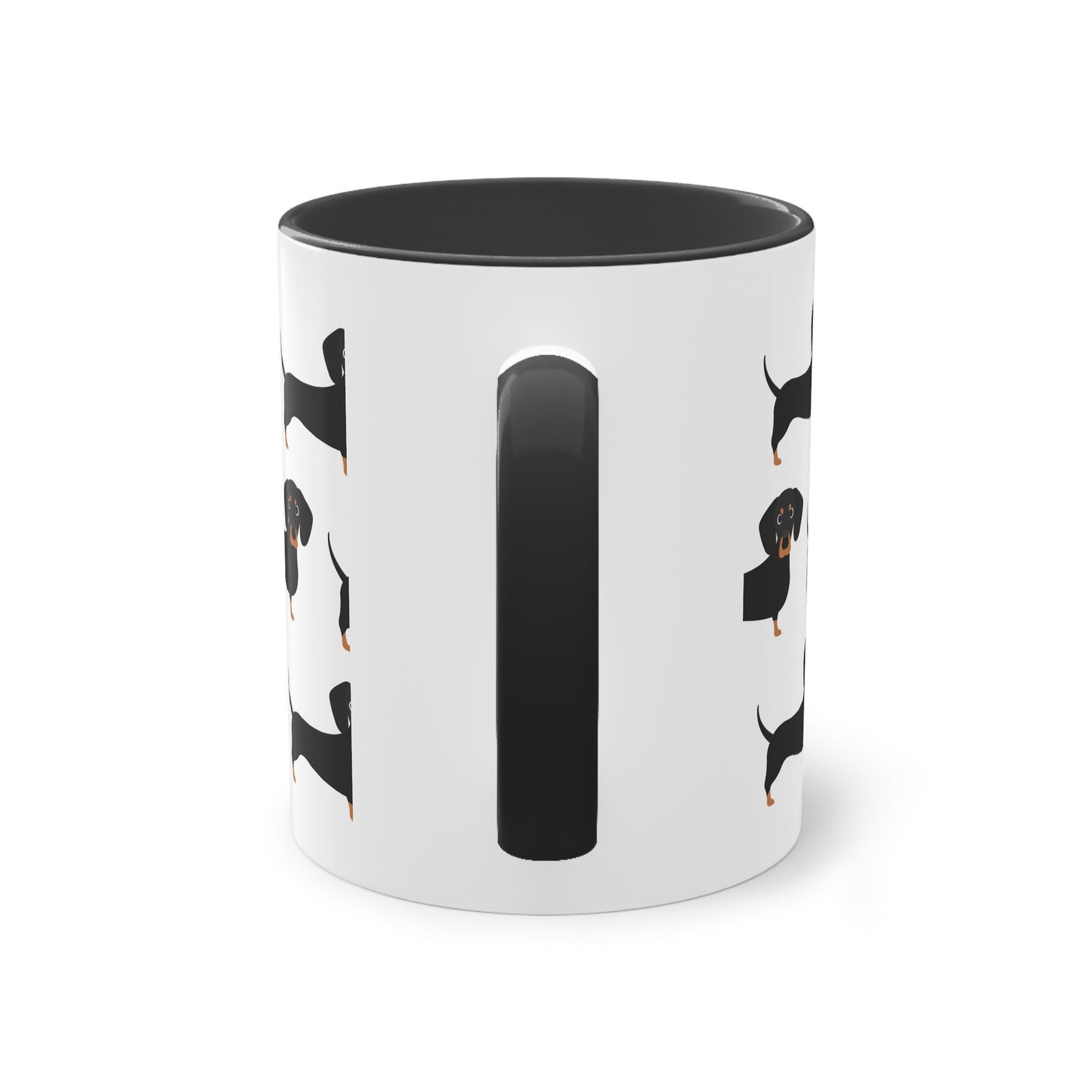 Dackel Tasse, zweifarbige Kaffeetasse, 0,33 l