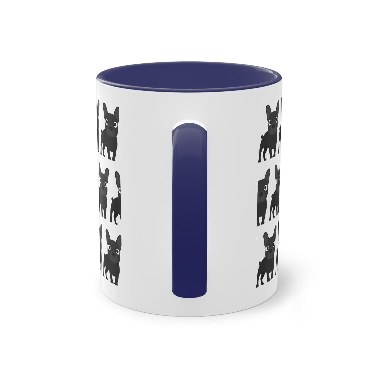 Französische Bulldogge, zweifarbige Kaffeetasse, 0,33 l