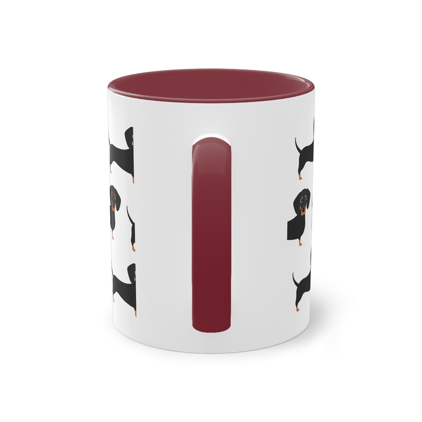 Dackel Tasse, zweifarbige Kaffeetasse, 0,33 l