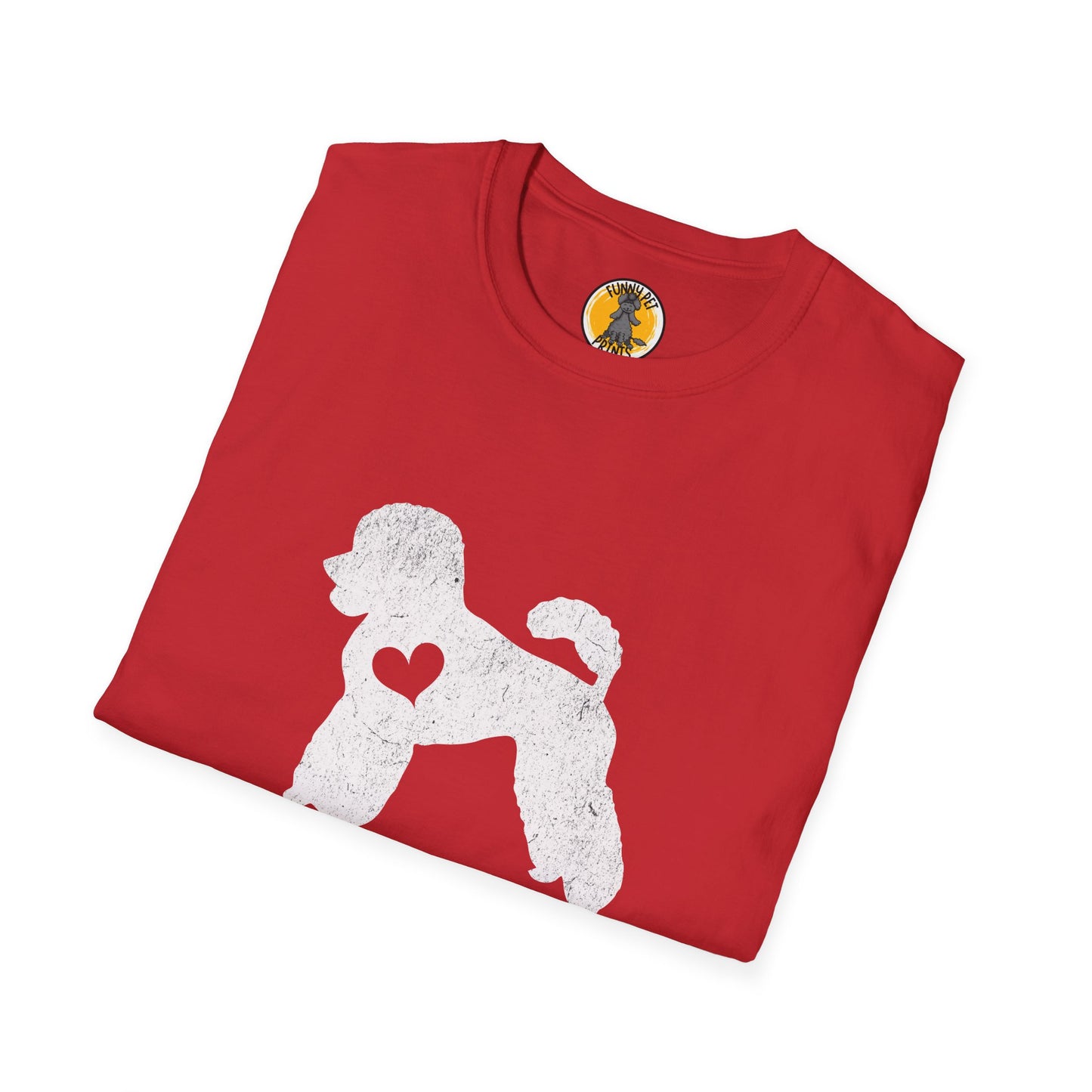 Pudel mit Herz, T-Shirt für Pudelliebhaber, Unisex Softstyle T-Shirt