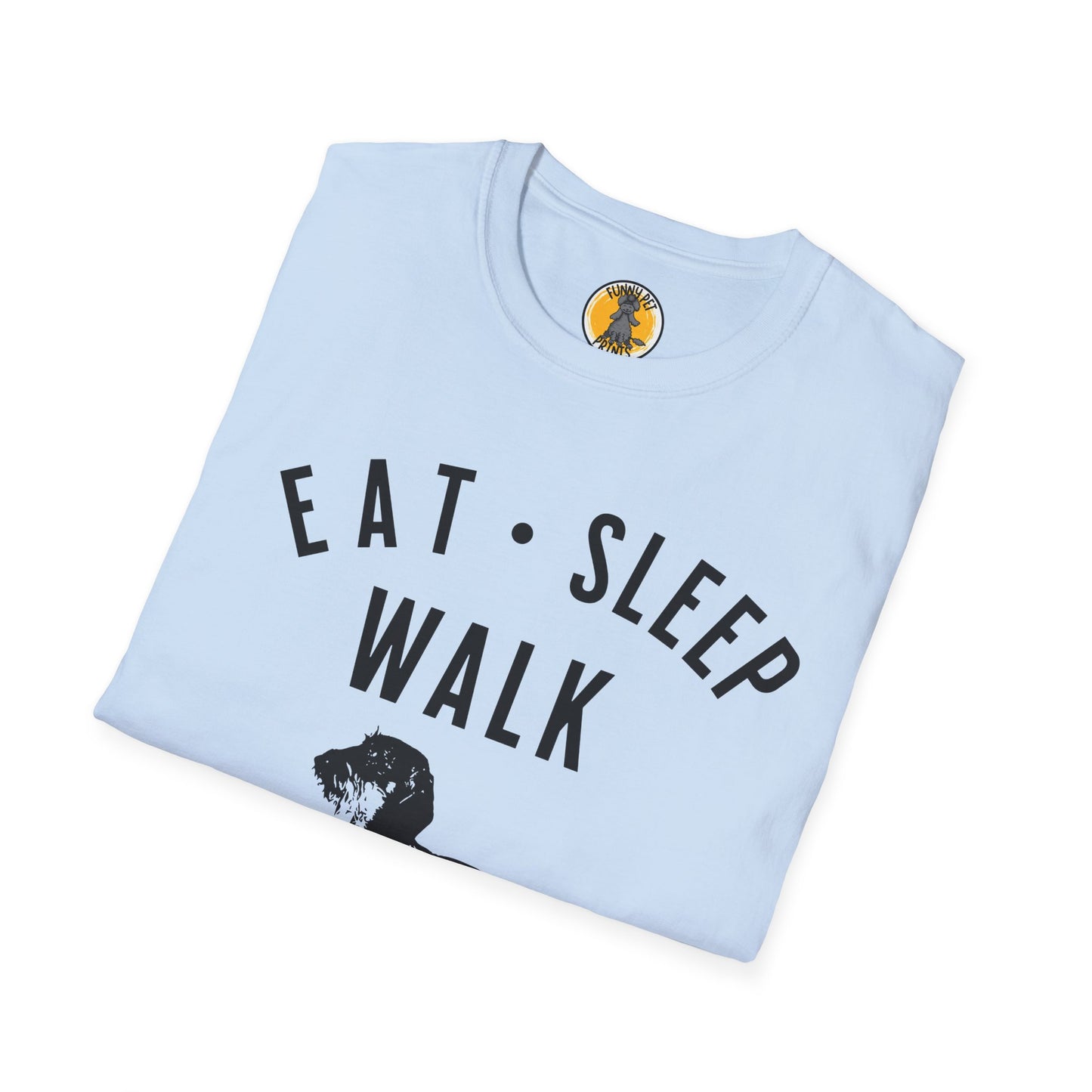 Eat, sleep, walk Dackel, Lustiges T-Shirt für Dackelliebhaber, Unisex Softstyle Shirt