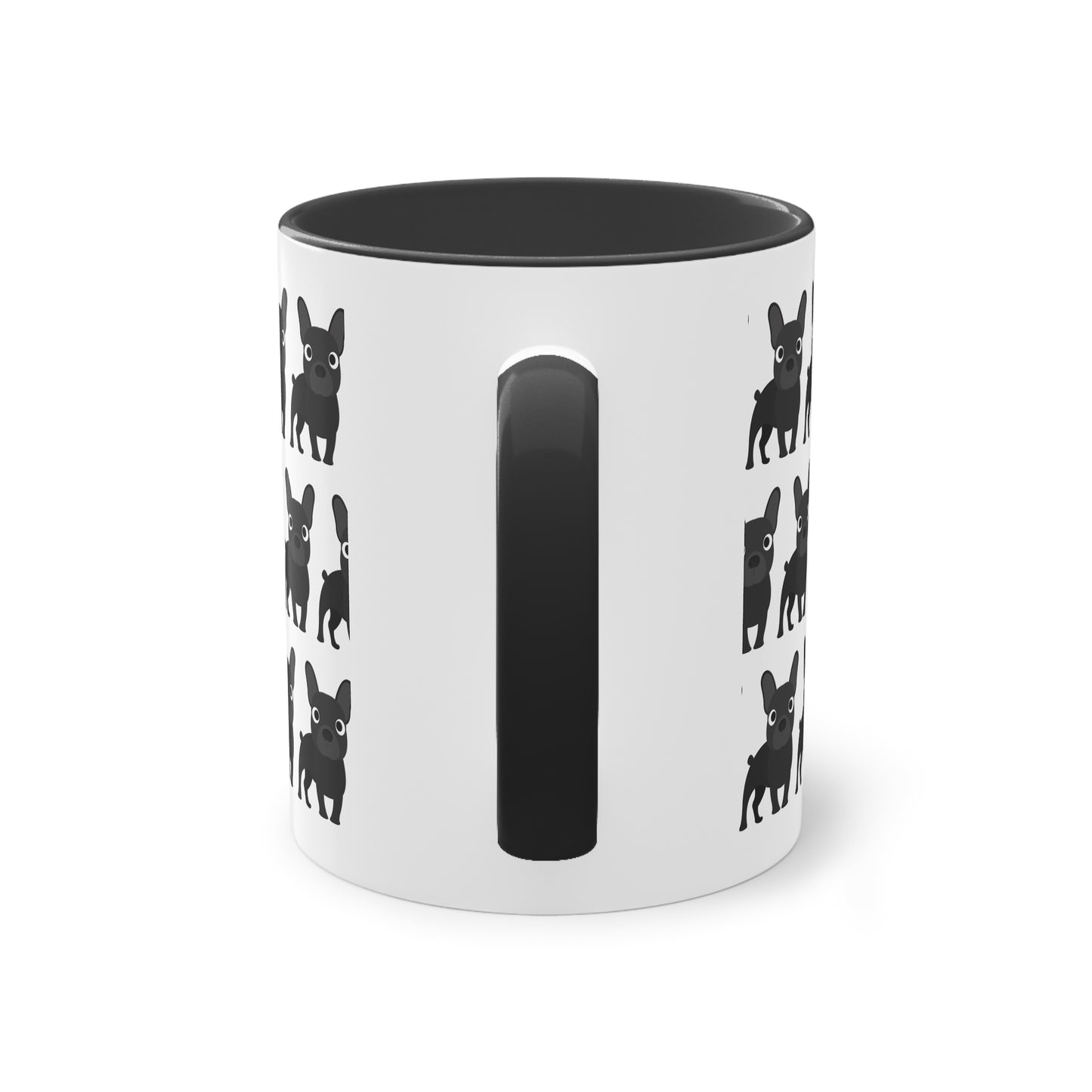 Französische Bulldogge, zweifarbige Kaffeetasse, 0,33 l