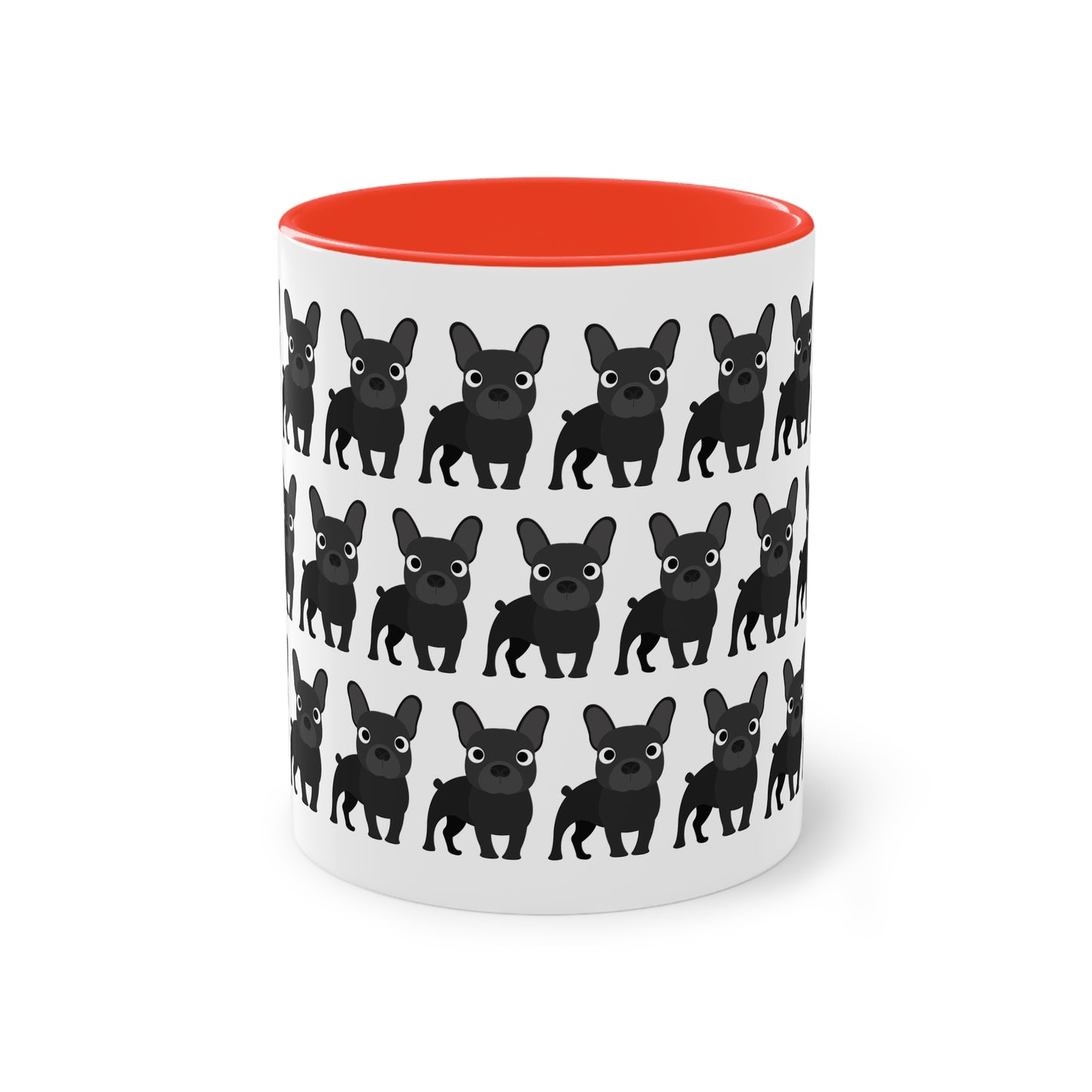 Französische Bulldogge, zweifarbige Kaffeetasse, 0,33 l