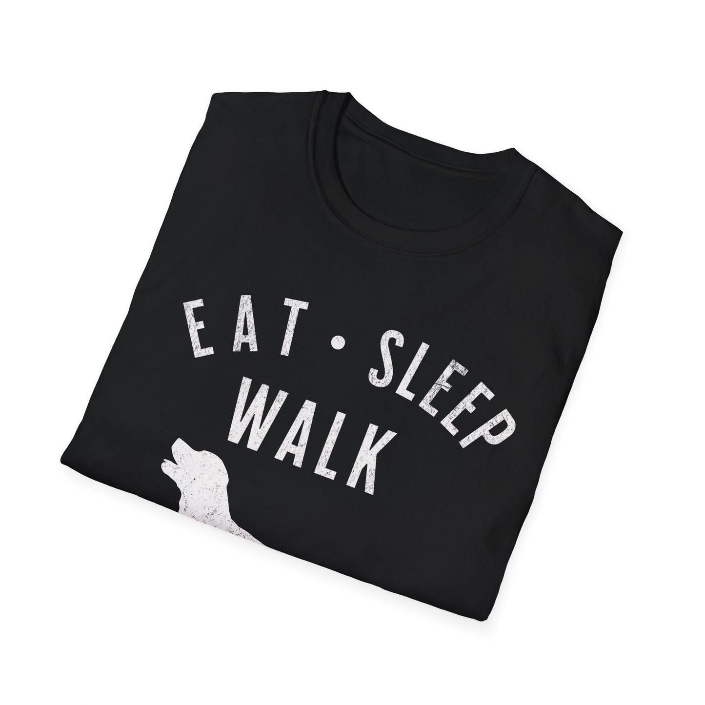 Eat, Sleep, Walk, Labrador, lustiges T-Shirt für Labradorliebhaber, Unisex Softstyle T-Shirt