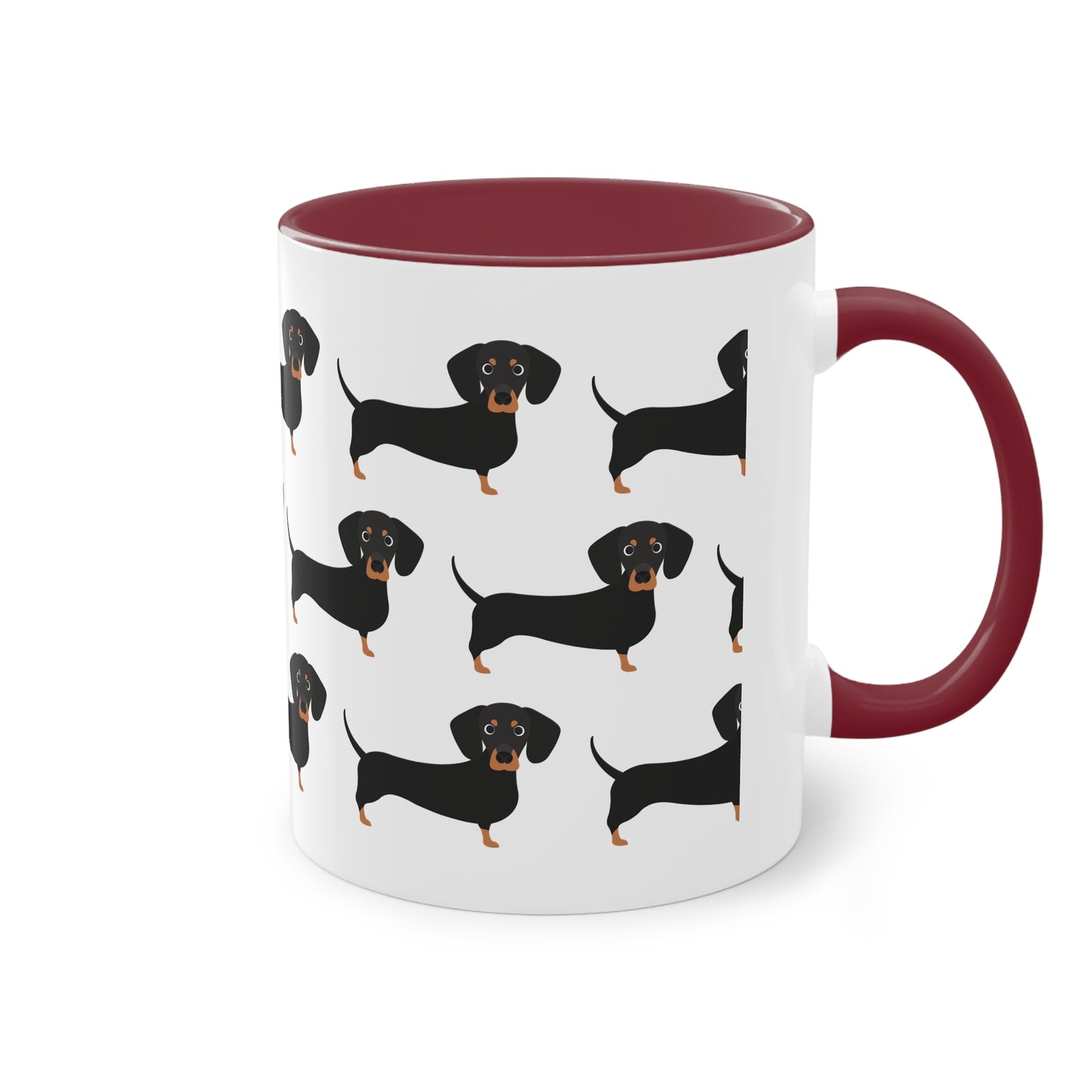 Dackel Tasse, zweifarbige Kaffeetasse, 0,33 l