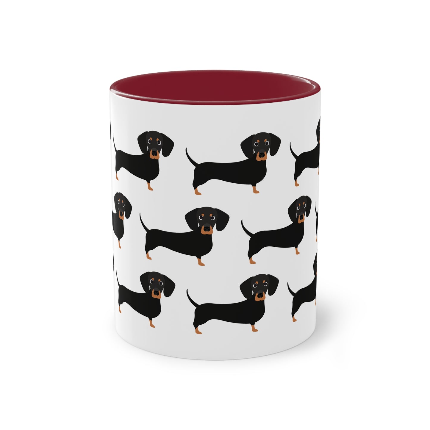 Dackel Tasse, zweifarbige Kaffeetasse, 0,33 l