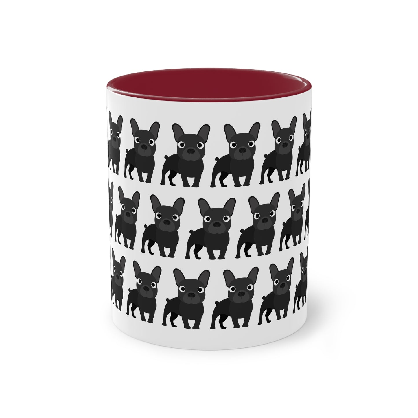 Französische Bulldogge, zweifarbige Kaffeetasse, 0,33 l