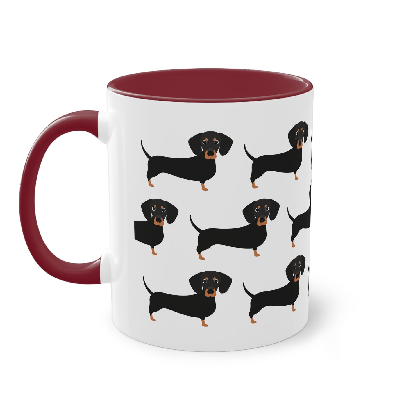 Dackel Tasse, zweifarbige Kaffeetasse, 0,33 l
