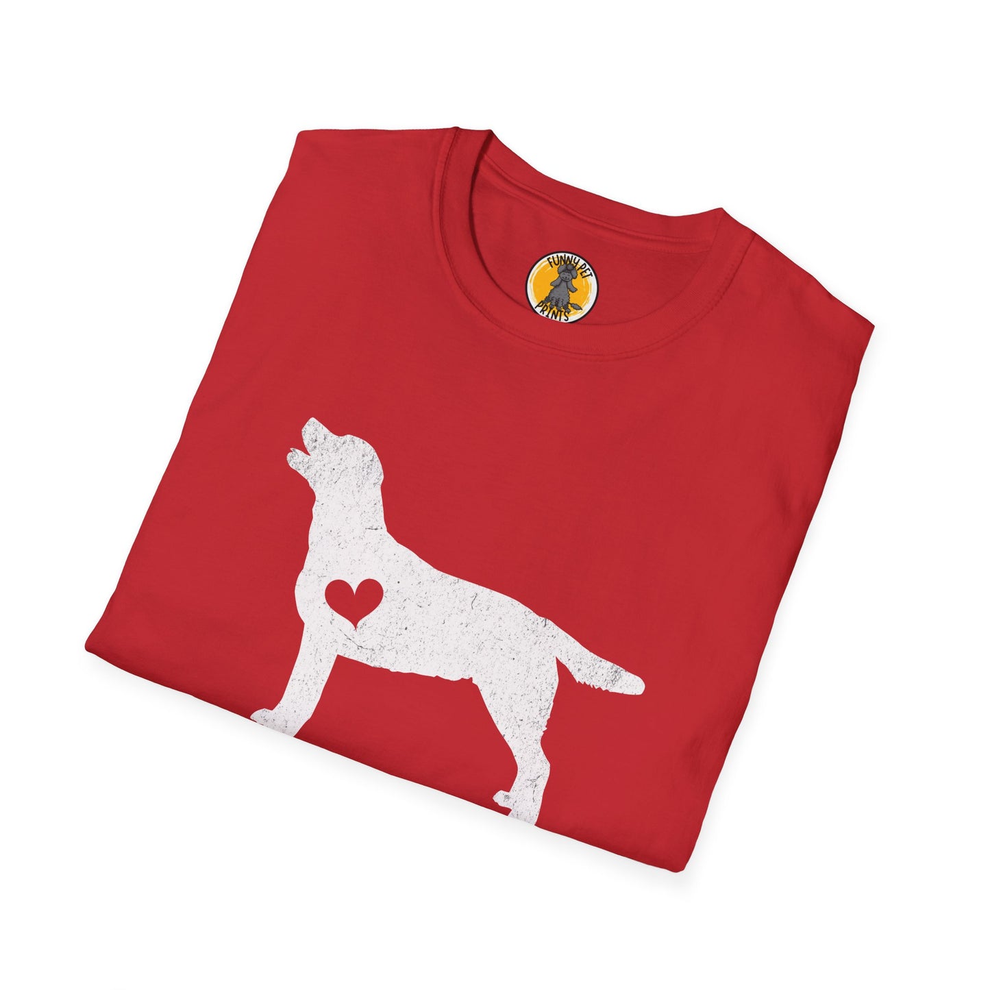 Labrador mit Herz, T-Shirt für Labradorliebhaber, Unisex Softstyle T-Shirt