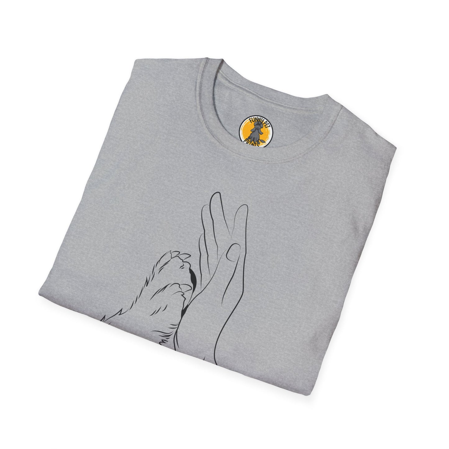 Pfote und Hand, T-Shirt für Hundeliebhaber, Unisex Softstyle T-Shirt
