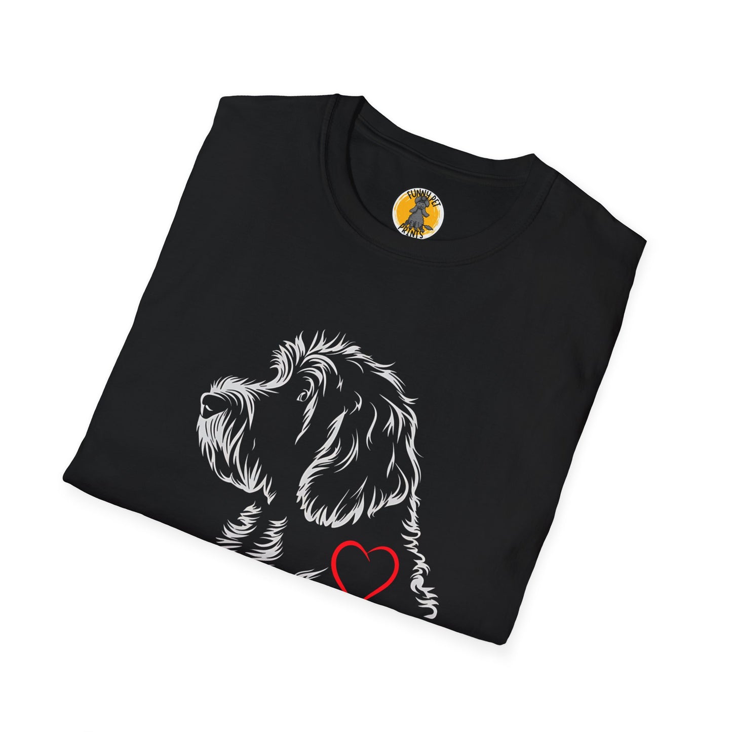 Golden Doodle mit Herz, T-Shirt für Golden Doodle Liebhaber, Unisex Softstyle T-Shirt