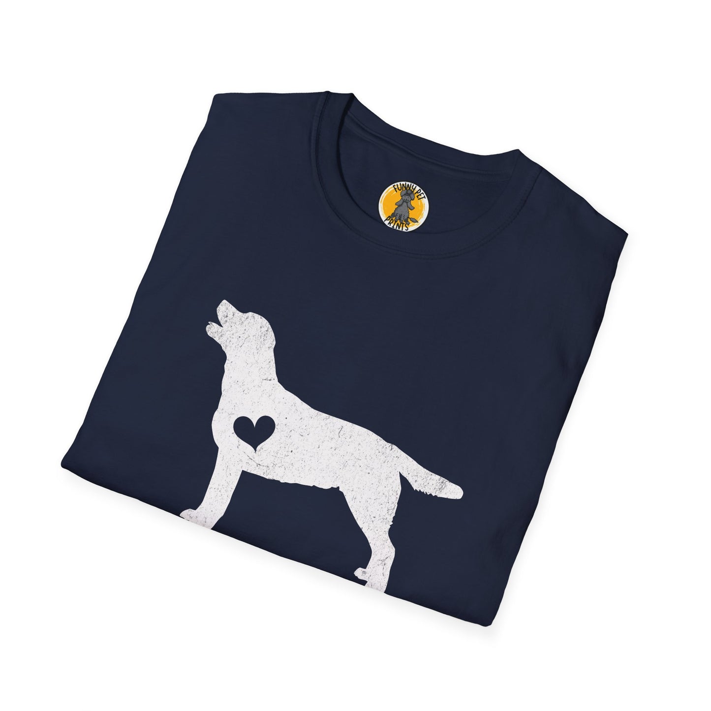 Labrador mit Herz, T-Shirt für Labradorliebhaber, Unisex Softstyle T-Shirt