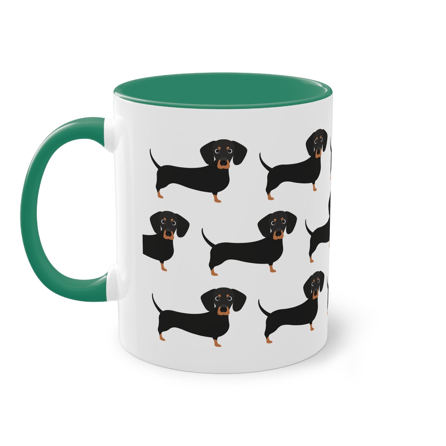 Dackel Tasse, zweifarbige Kaffeetasse, 0,33 l