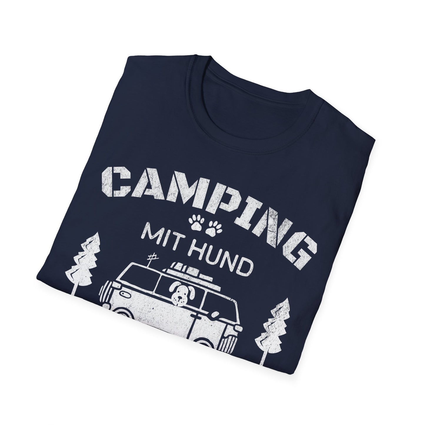 Lustiges T-Shirt für Camper und Hundeliebhaber, Das Rudel macht Urlaub, Unisex Softstyle T-Shirt