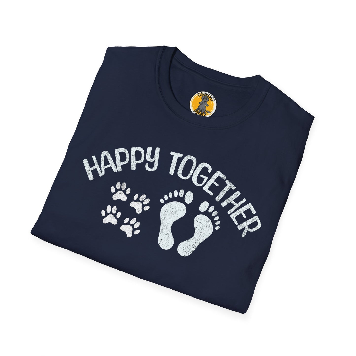 Happy Together, T-Shirt für Hundeliebhaber, Unisex Softstyle T-Shirt