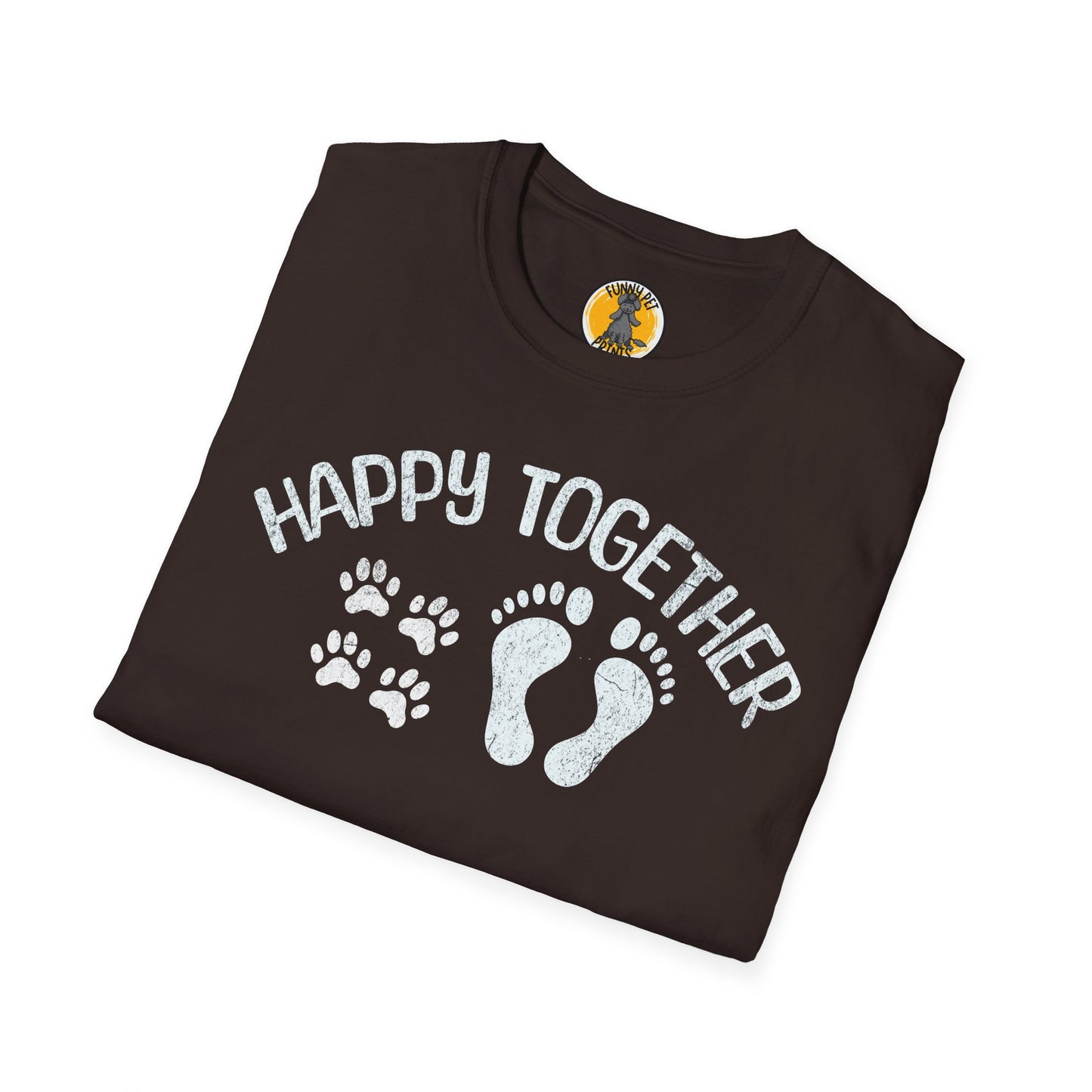 Happy Together, T-Shirt für Hundeliebhaber, Unisex Softstyle T-Shirt