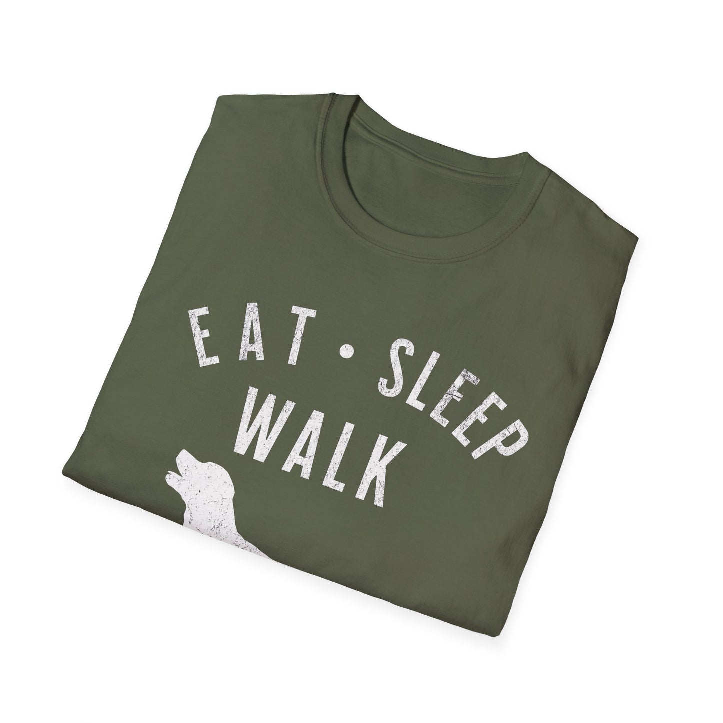 Eat, Sleep, Walk, Labrador, lustiges T-Shirt für Labradorliebhaber, Unisex Softstyle T-Shirt