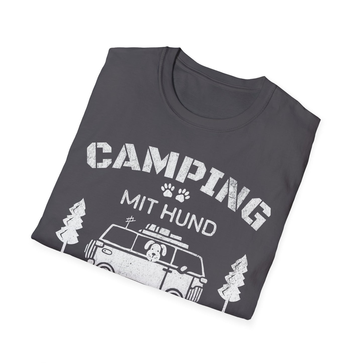 Lustiges T-Shirt für Camper und Hundeliebhaber, Das Rudel macht Urlaub, Unisex Softstyle T-Shirt