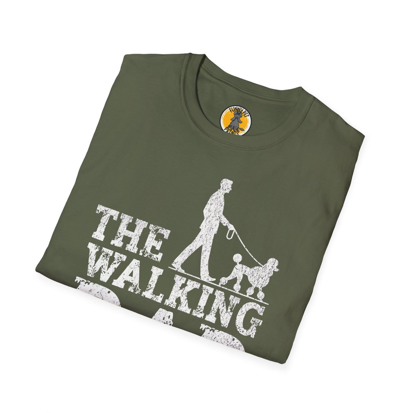 The Walking Dad, Lustiges T-Shirt für Pudelliebhaber, Unisex Softstyle T-Shirt