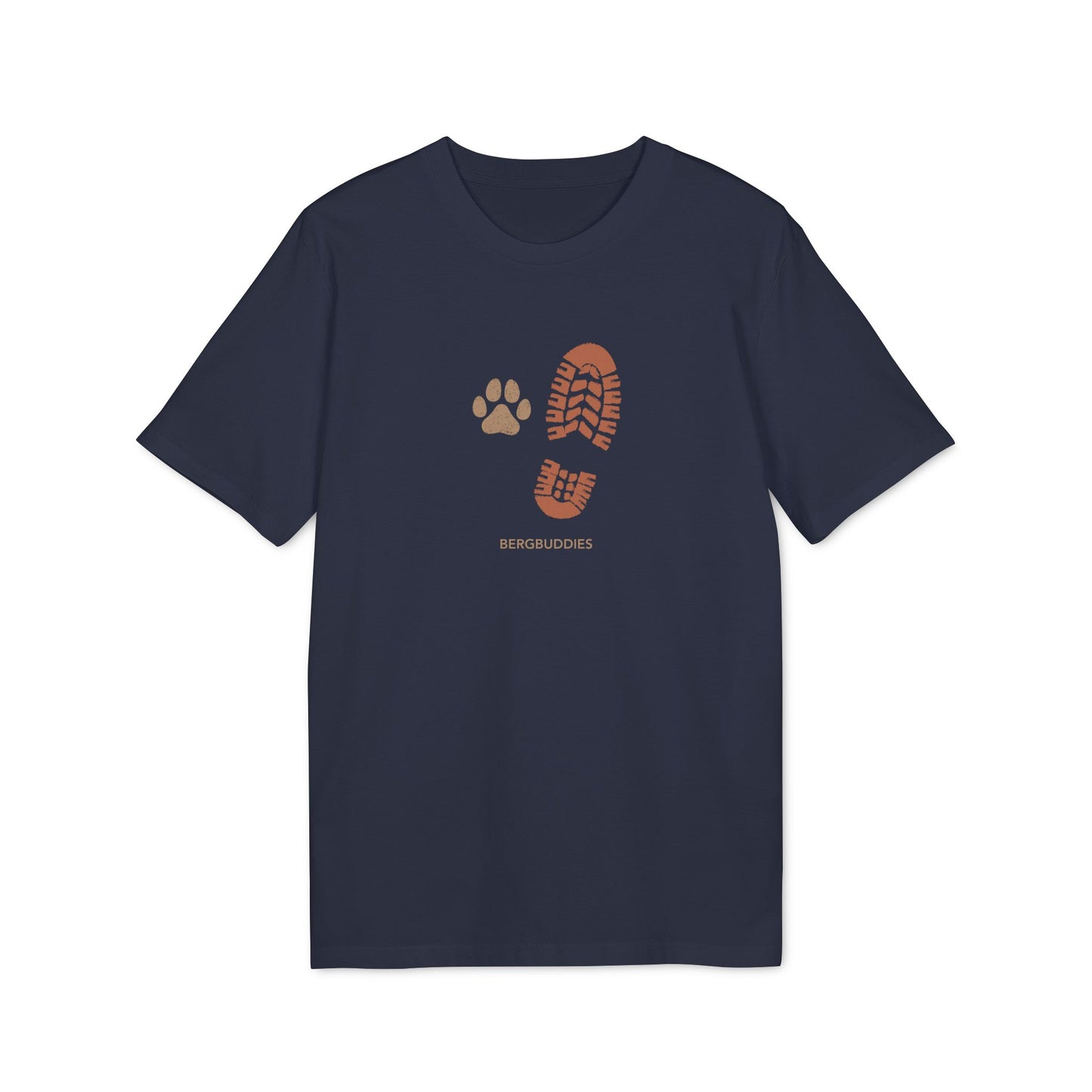 Wander-T-Shirt mit Pfoten- und Stiefelabdruck