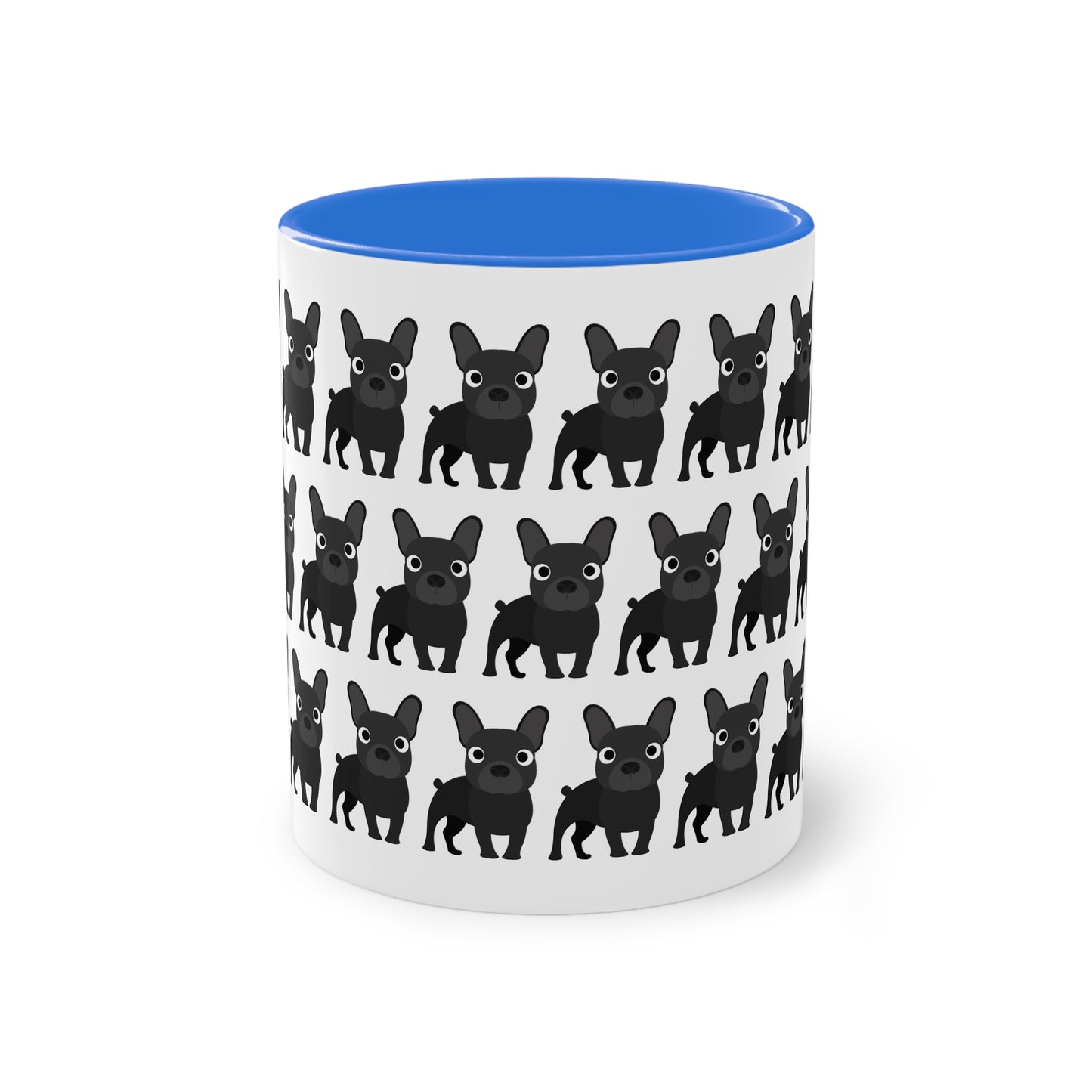 Französische Bulldogge, zweifarbige Kaffeetasse, 0,33 l