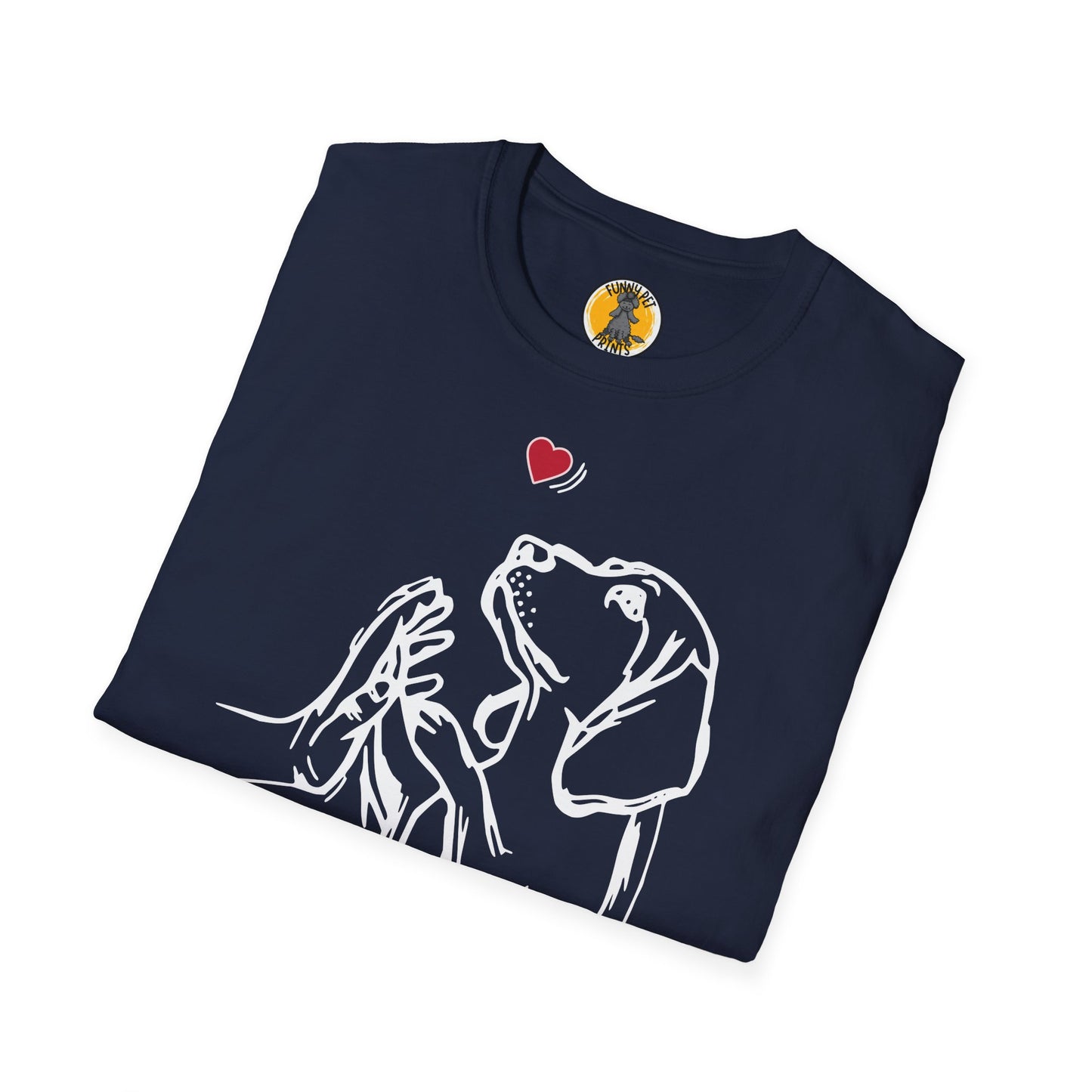 Hund legt Pfote in die Hand, T-Shirt für Hundeliebhaber, Unisex Softstyle T-Shirt