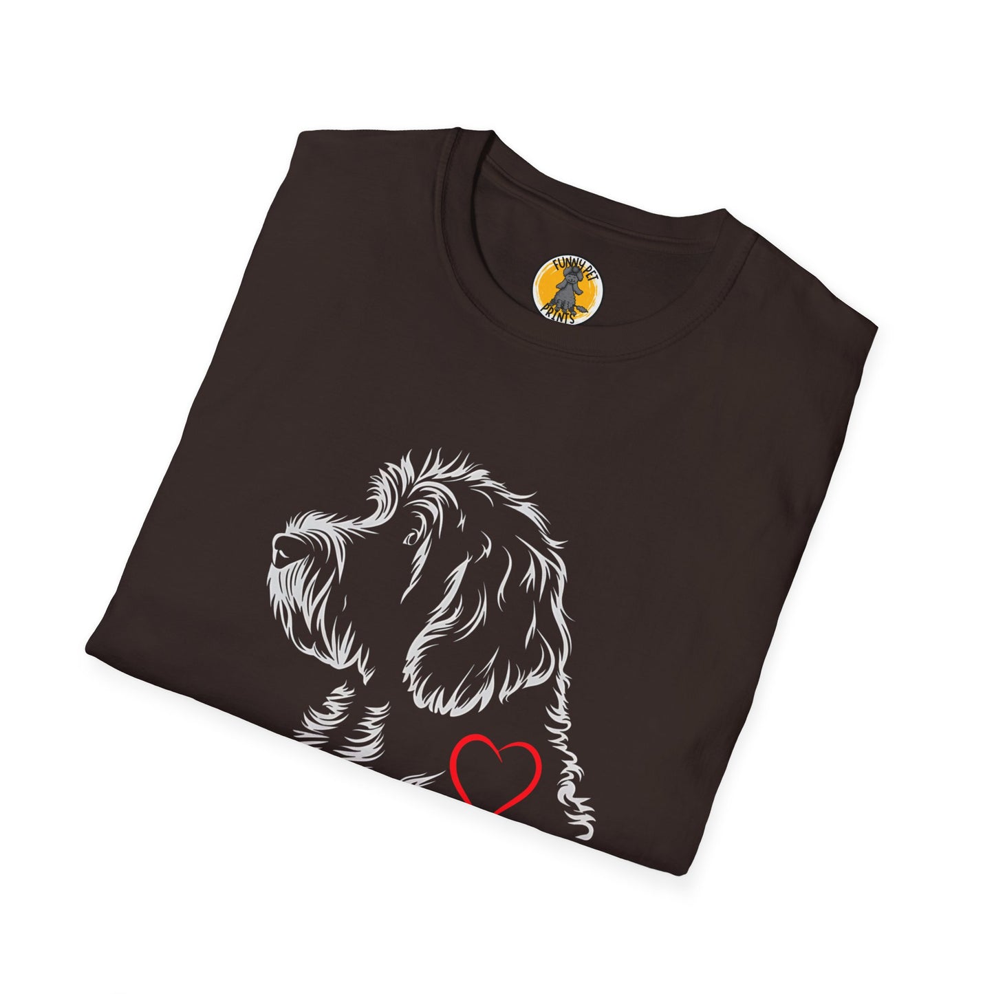 Golden Doodle mit Herz, T-Shirt für Golden Doodle Liebhaber, Unisex Softstyle T-Shirt