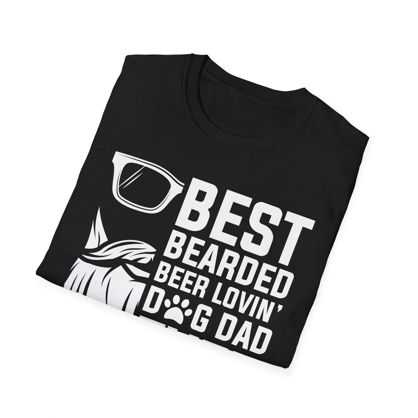 `Best bearded beer loving dog dad ever. Lustiges T-Shirt für Hunde- und Bierliebhaber. Unisex Softstyle T-Shirt