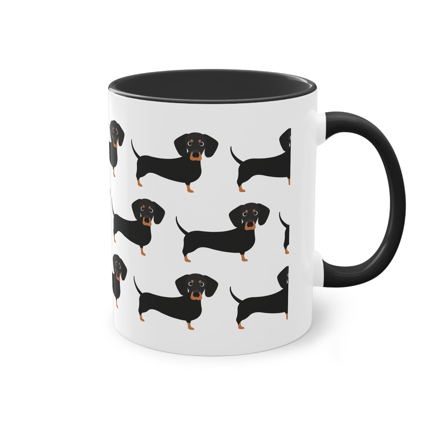 Dackel Tasse, zweifarbige Kaffeetasse, 0,33 l