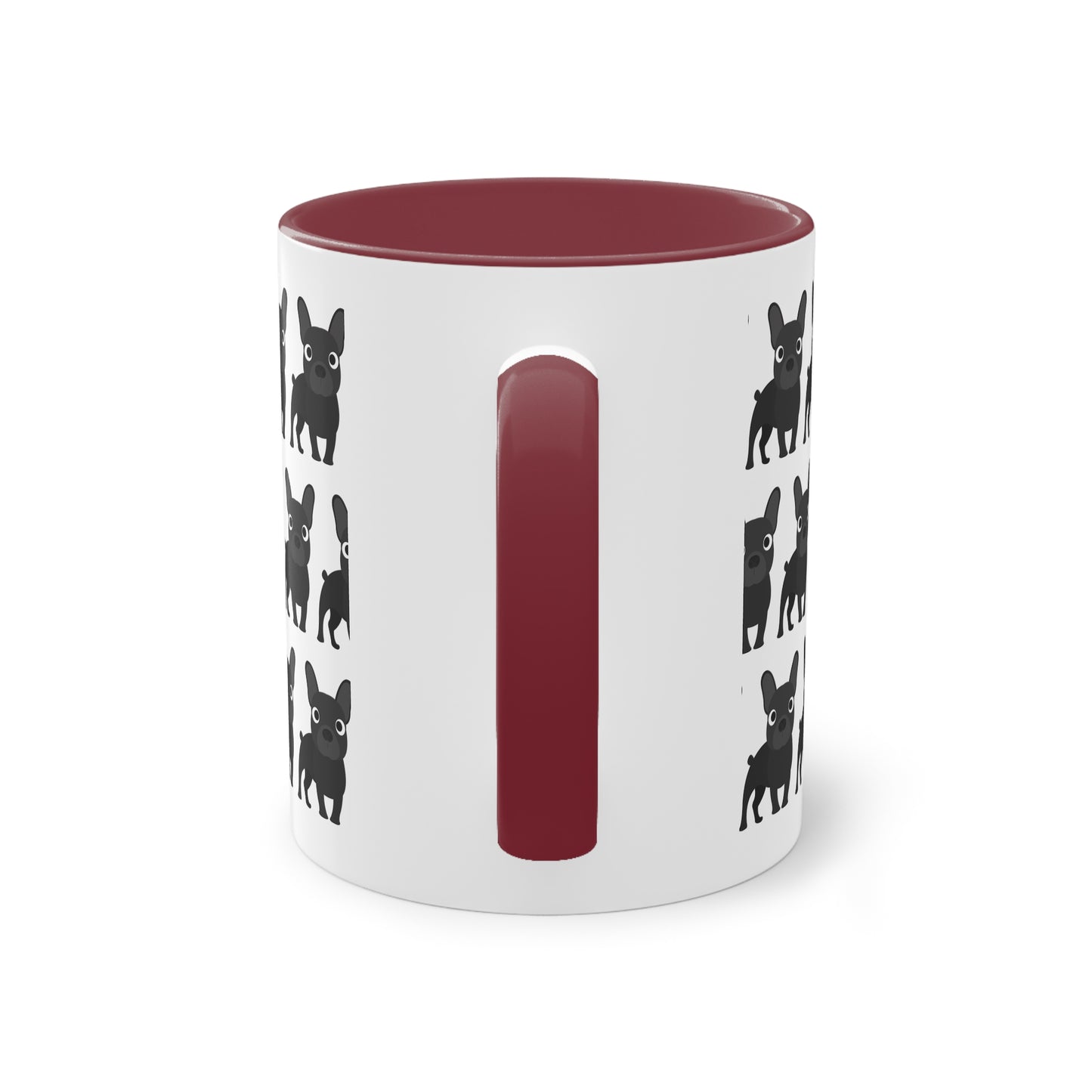 Französische Bulldogge, zweifarbige Kaffeetasse, 0,33 l