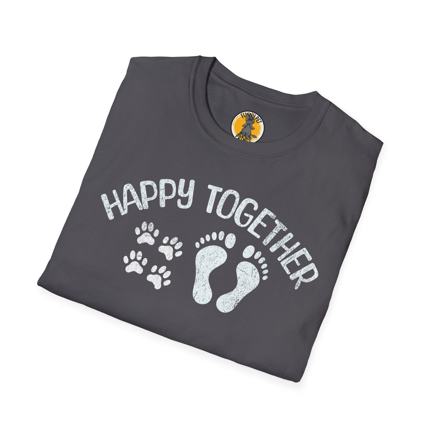 Happy Together, T-Shirt für Hundeliebhaber, Unisex Softstyle T-Shirt