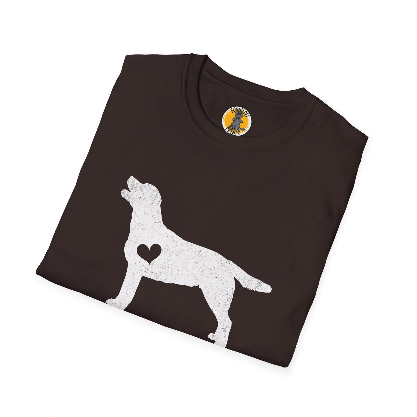 Labrador mit Herz, T-Shirt für Labradorliebhaber, Unisex Softstyle T-Shirt