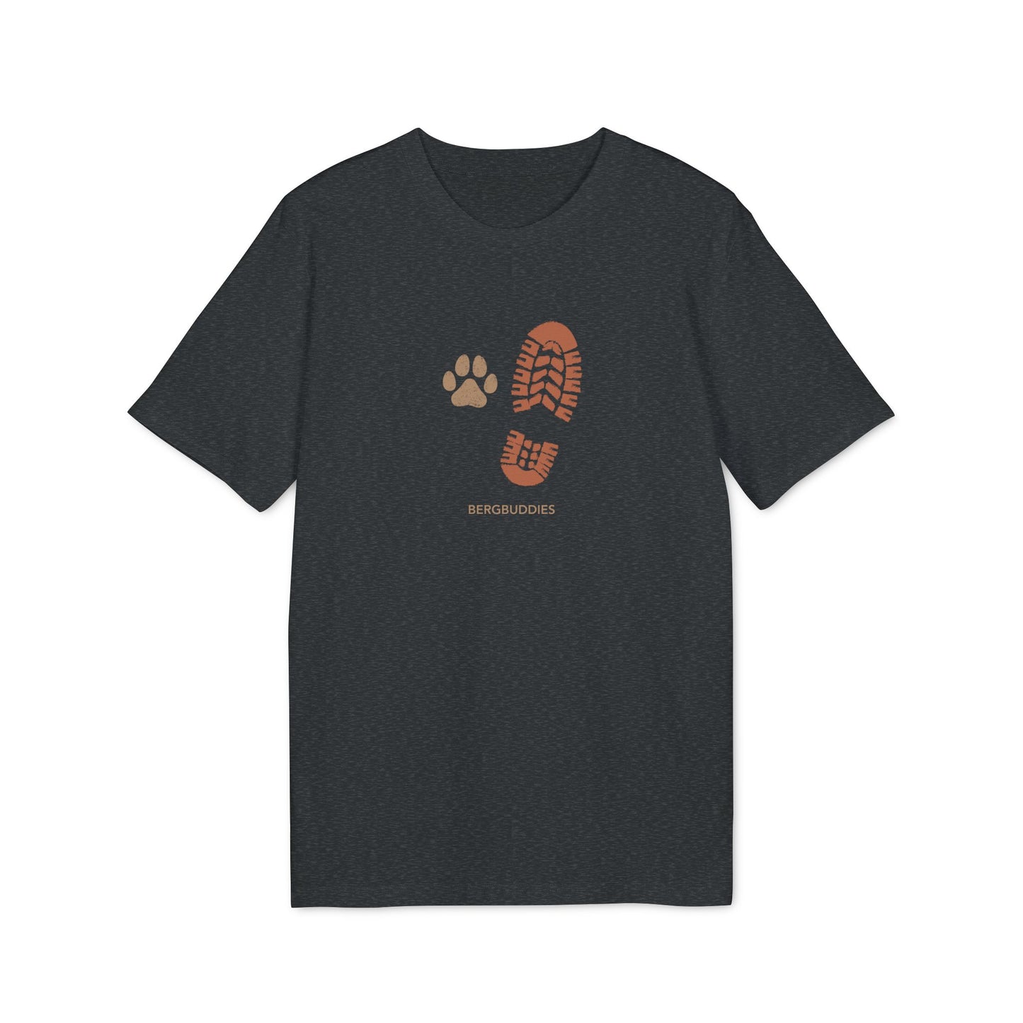 Wander-T-Shirt mit Pfoten- und Stiefelabdruck