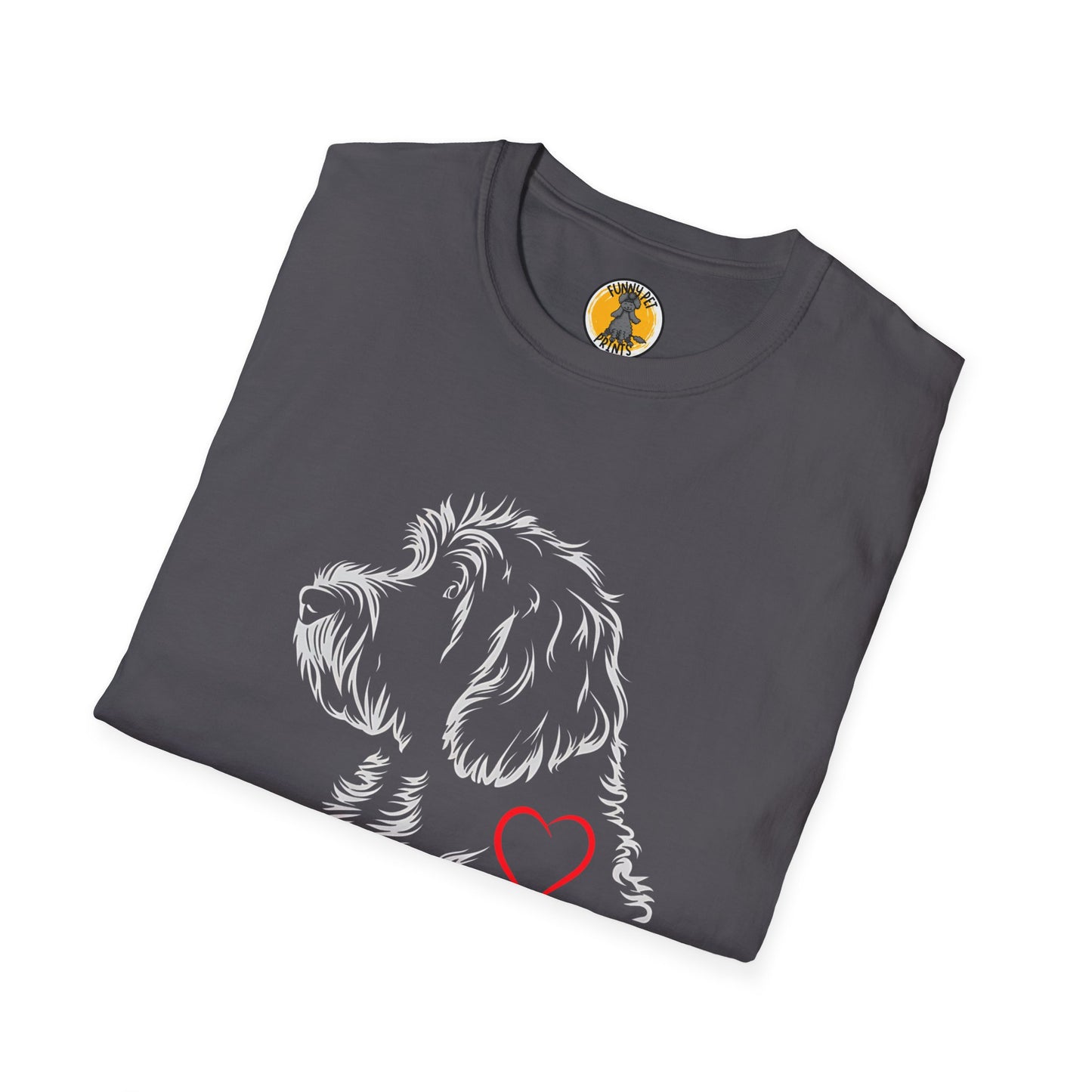 Golden Doodle mit Herz, T-Shirt für Golden Doodle Liebhaber, Unisex Softstyle T-Shirt