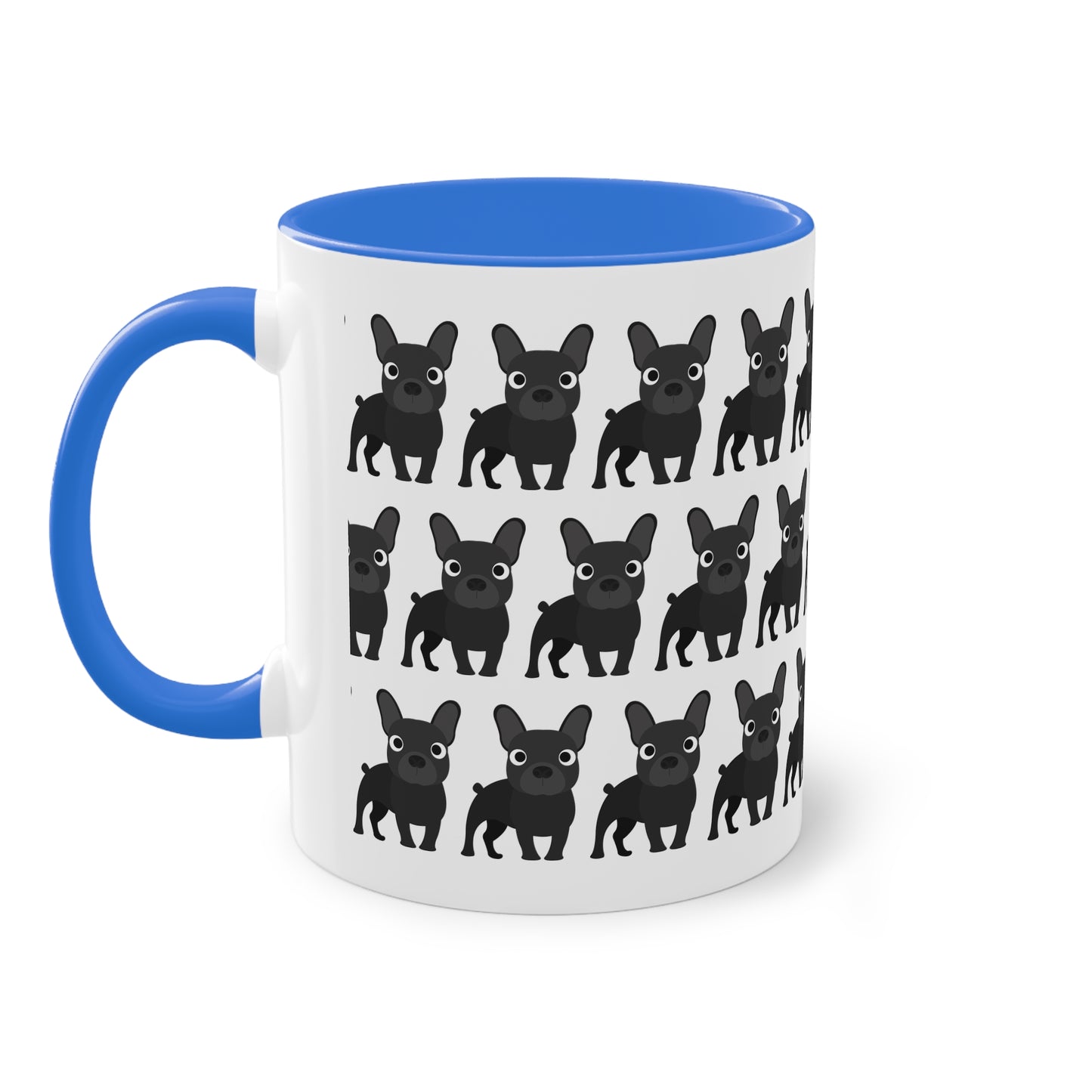 Französische Bulldogge, zweifarbige Kaffeetasse, 0,33 l