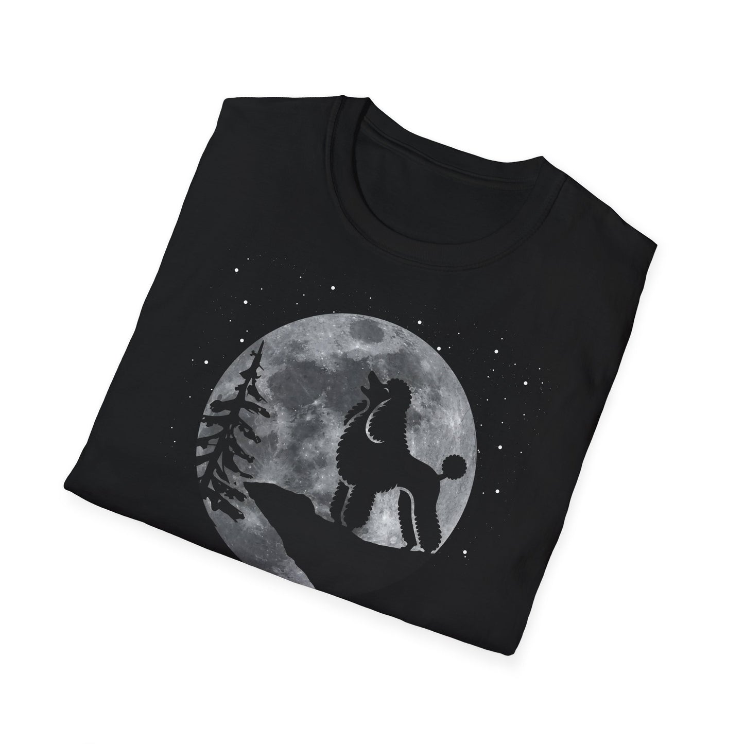 Pudel Vollmond T-Shirt, Unisex Softstyle T-Shirt