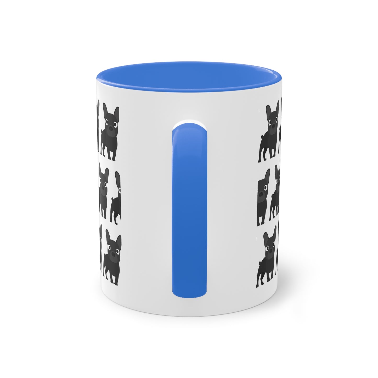 Französische Bulldogge, zweifarbige Kaffeetasse, 0,33 l